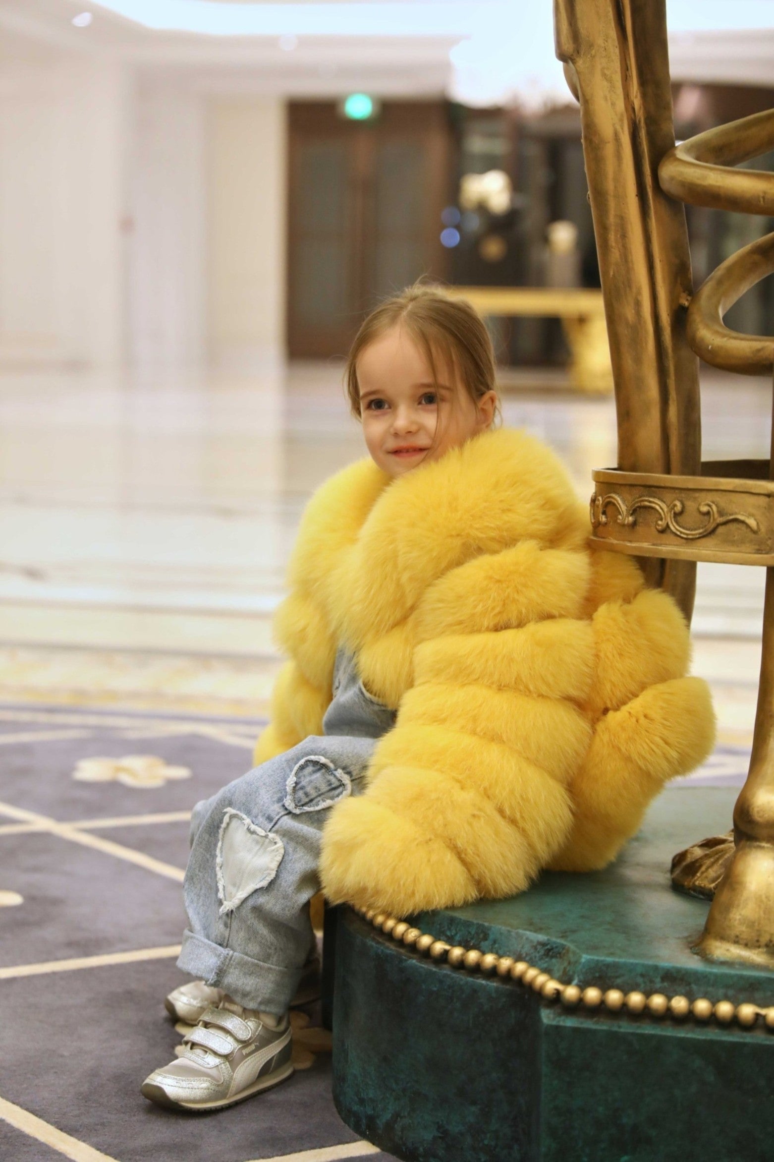 New Children's Winter Five Section Fox Fur Coat Windproof and Warm Parent-Child Model Coat - Janefur