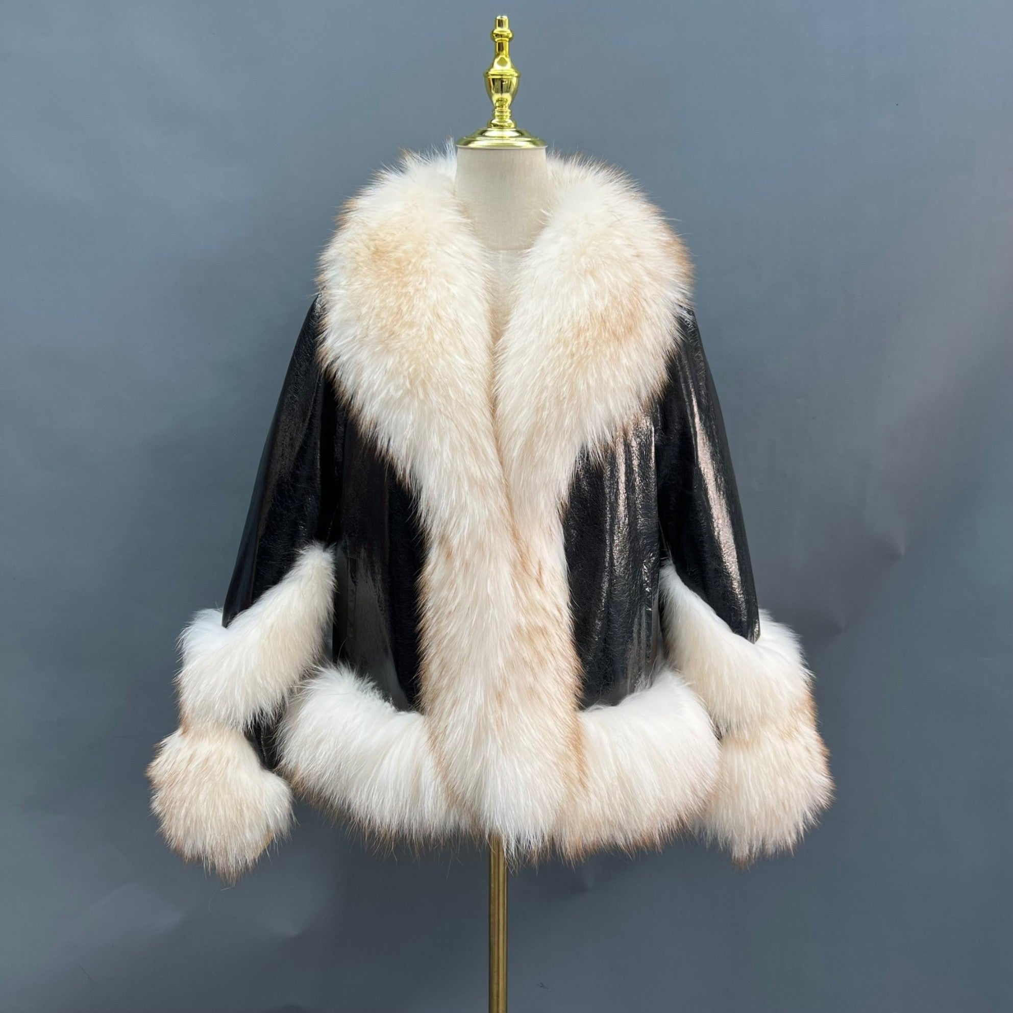 Women's shiny raccoon fur lapel down liner coat - Janefur