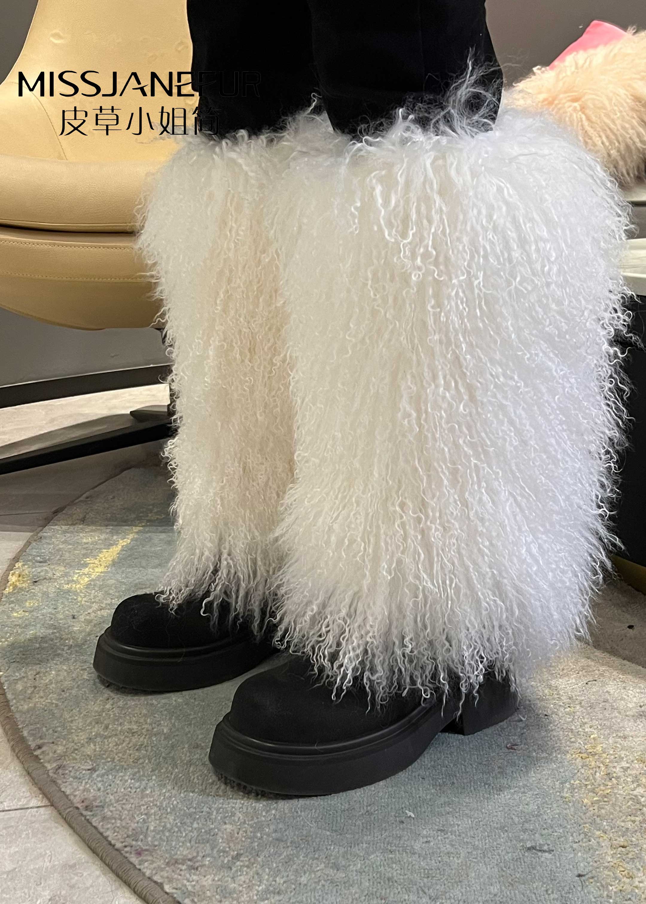 Missjanefur Wool Leg Knee Warmers - Janefur