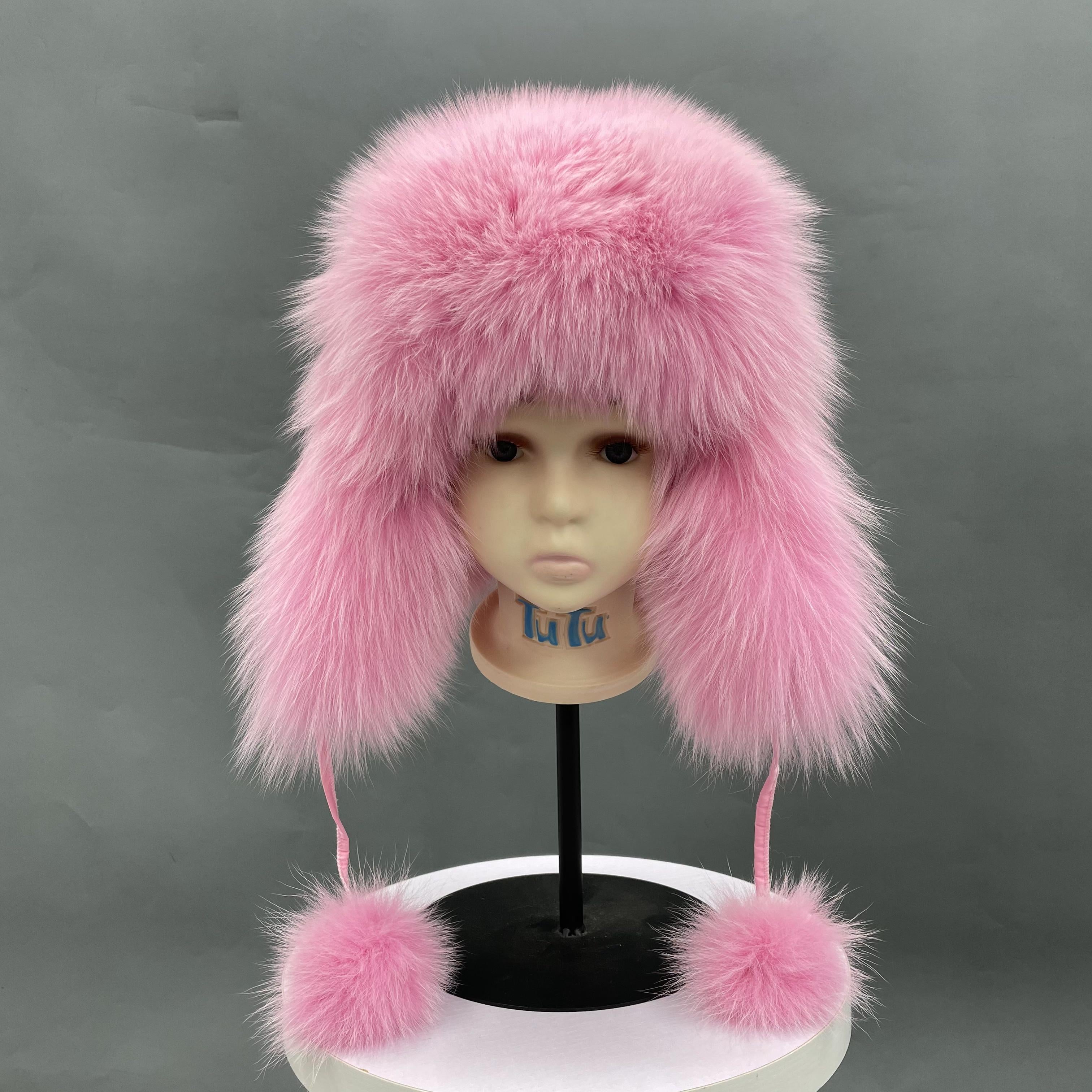 Kids Hat Ear Protection Fox Fur Windproof Hat Fashionable New Style - Janefur