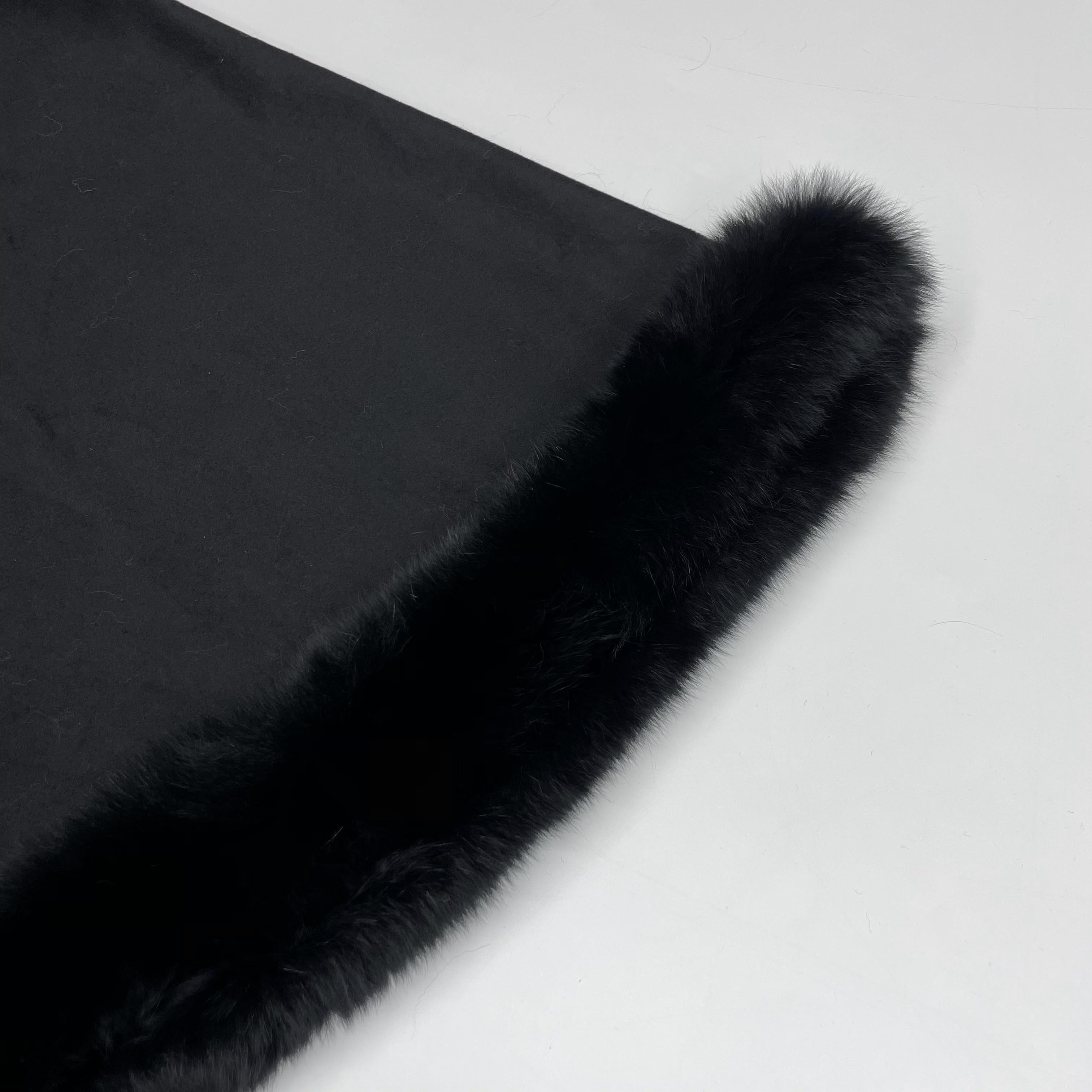 Fox Fur Placket Cashmere Shawl - Janefur