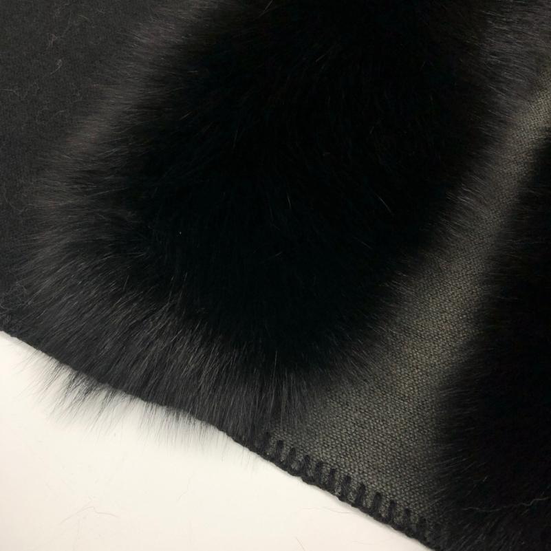 Red Fox Blue Fox Placket Fur Shawl - Janefur