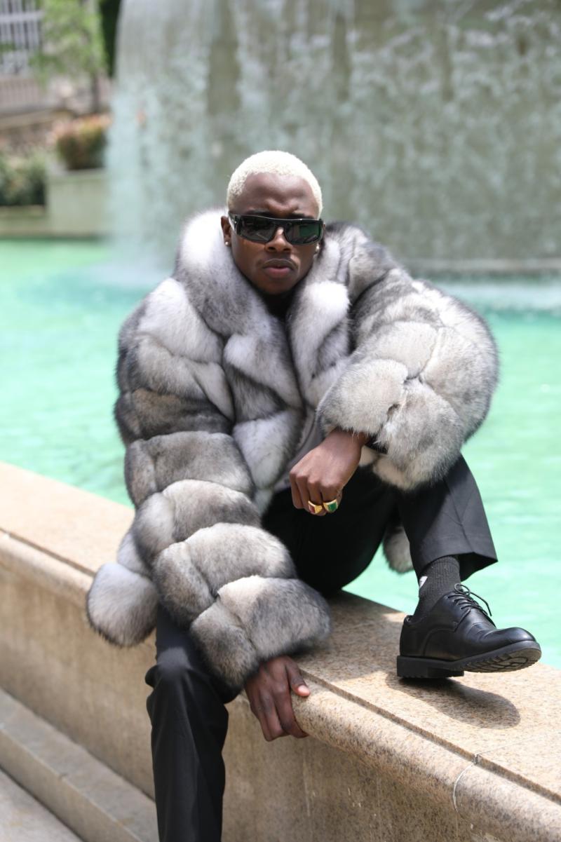 White Fox Fur with Six-Section Design and Dual Colors - Janefur