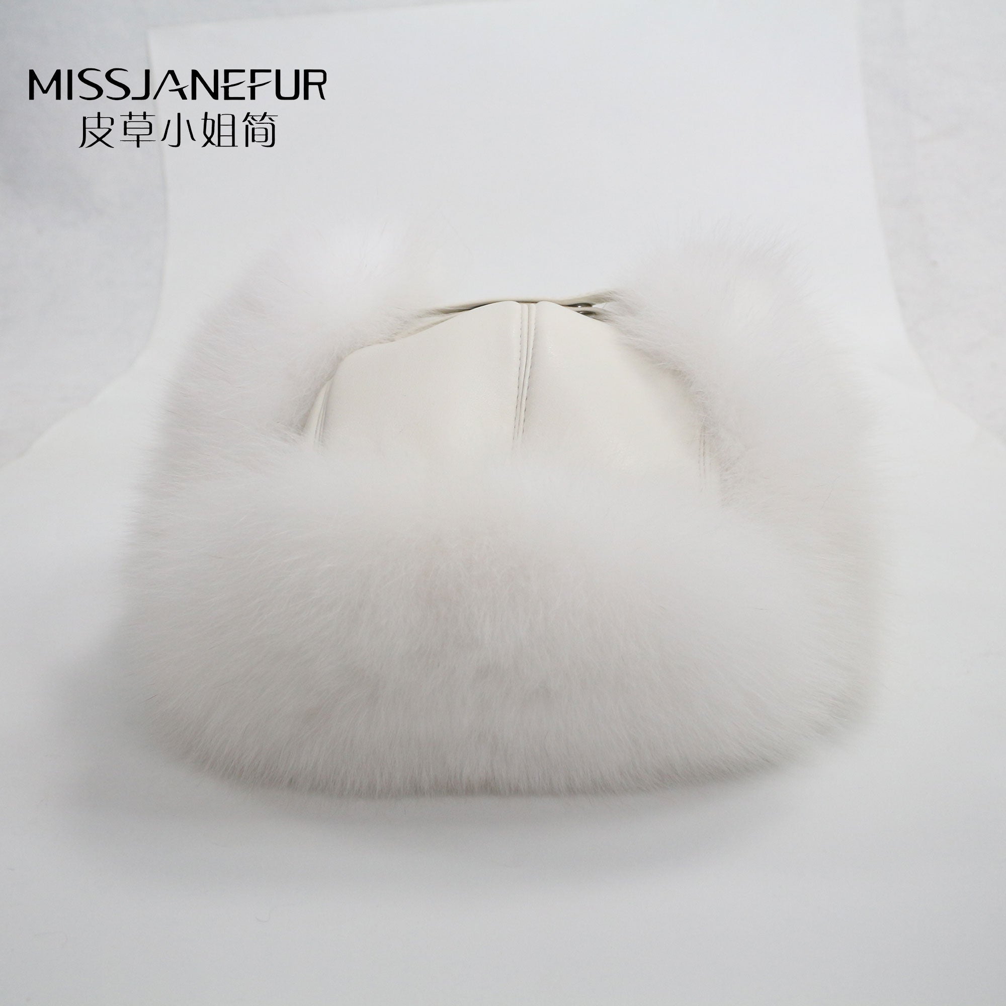 Missjanefur Warm Fox Fur Hats with Buckle Design - Janefur