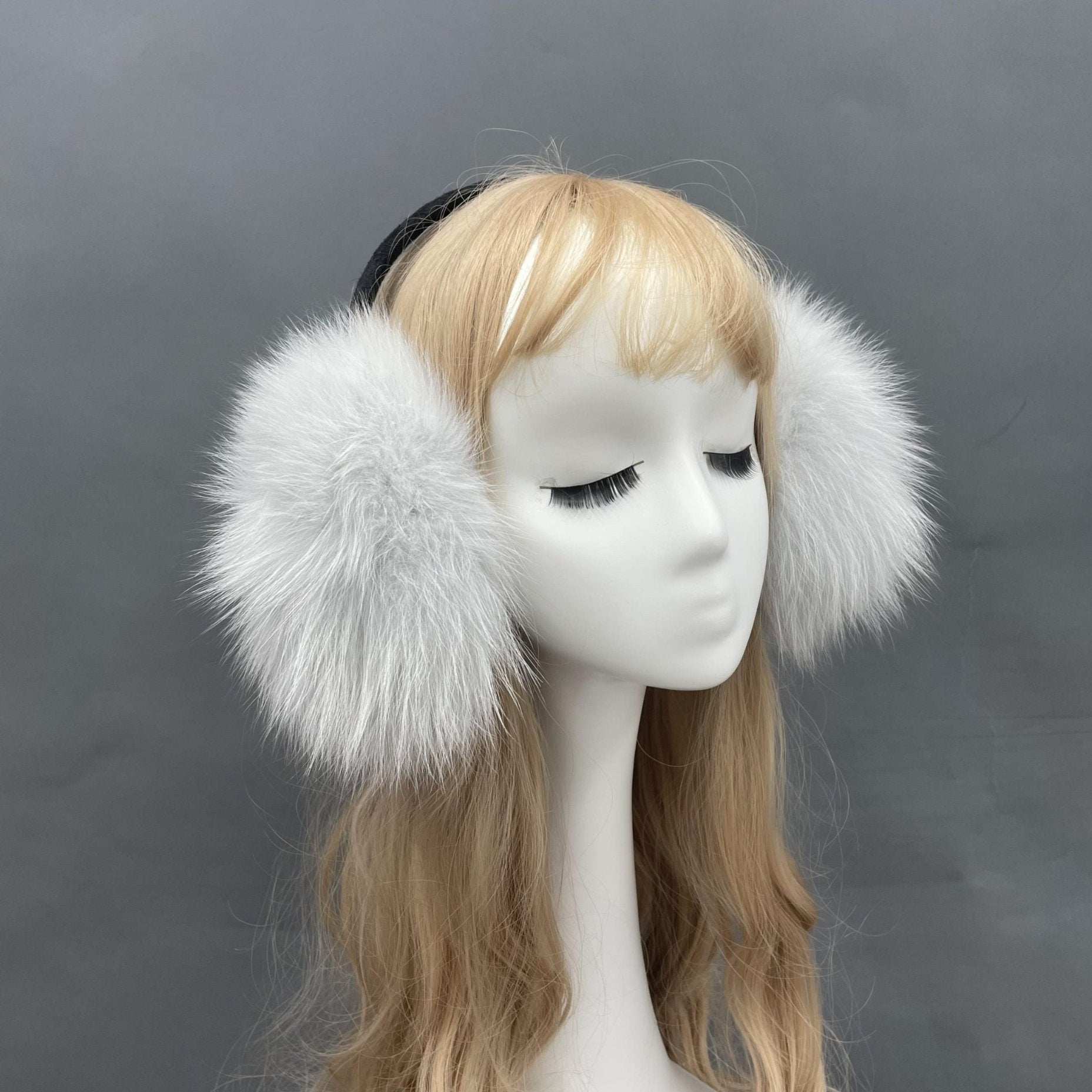 Parent-child Model Fox Fur Earmuffs for Fall and Winter - Janefur