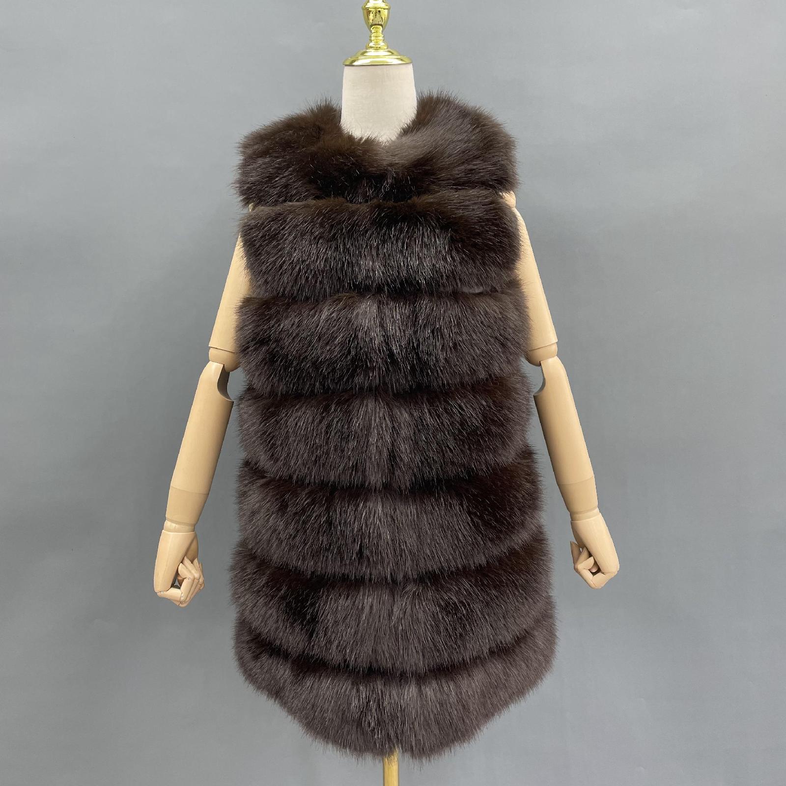 Spring and Autumn New Style Long Faux Fur Vest Eco Fur Vest - Janefur