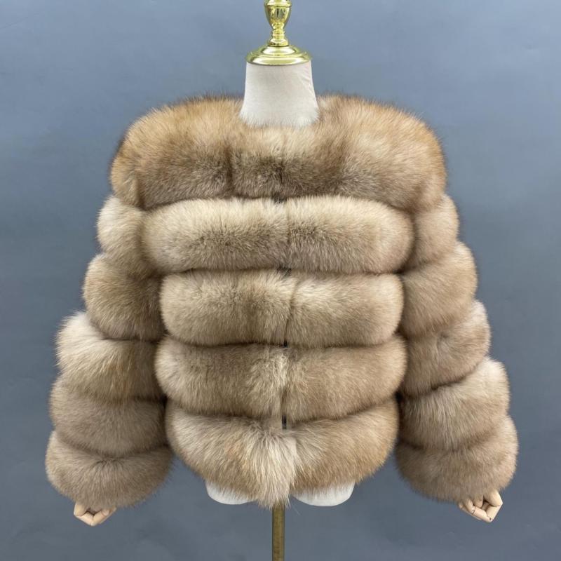 New Winter Warm Short Style Coat Real Fox Fur Women's Jacket - Janefur
