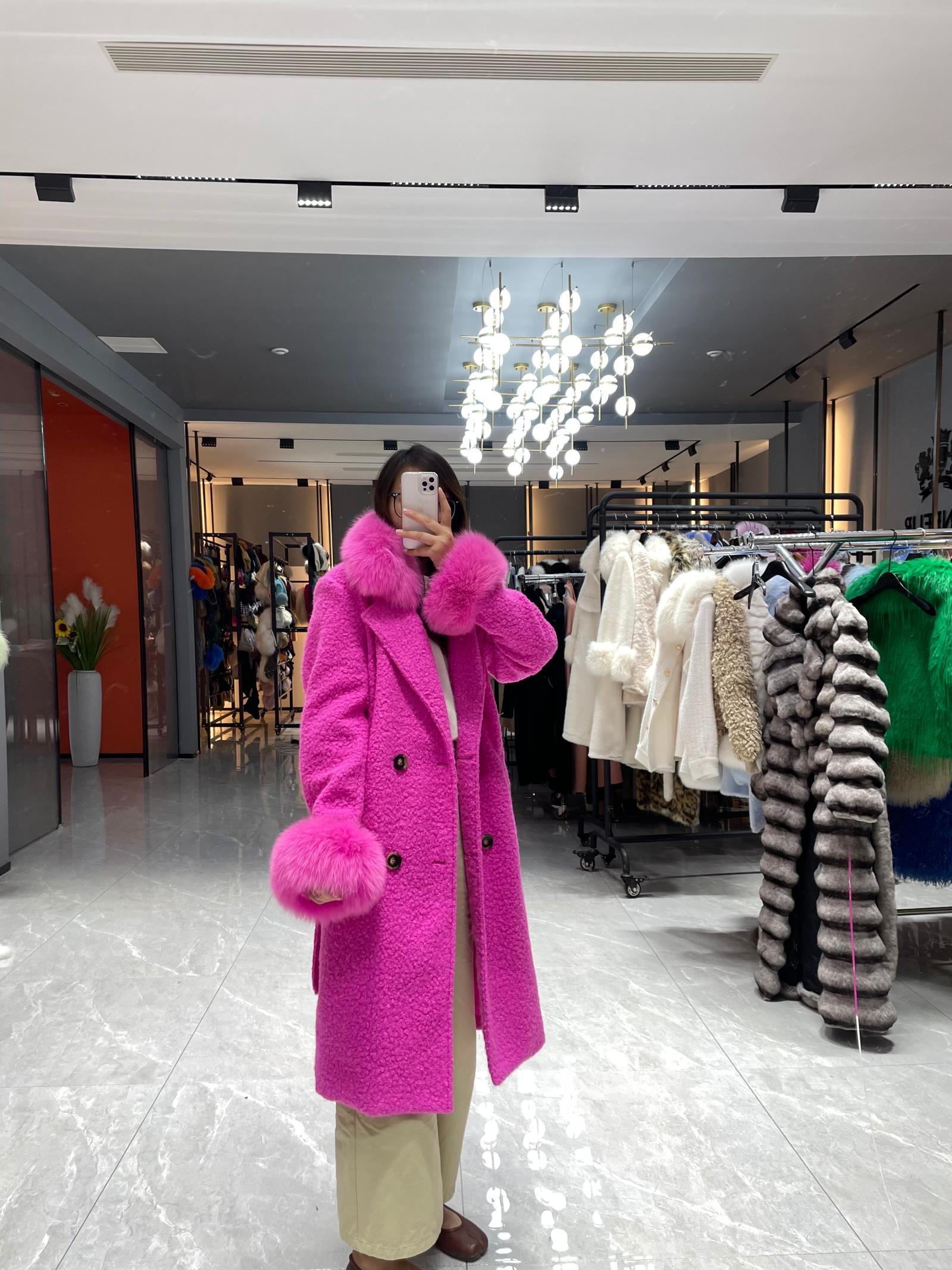 Circle Fleece Coat for Women Classic Fashion Small Square - Collar Jacket - Janefur