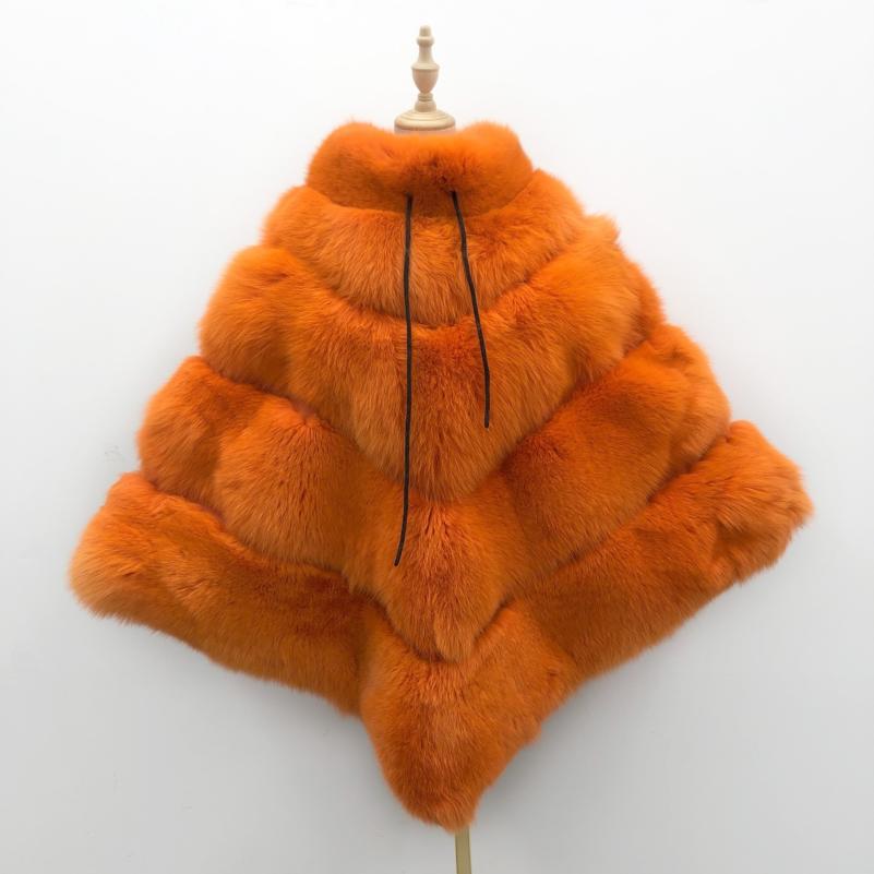 High Quality Women's Luxury Fox Fur Cloak Loose Genuine Fox - Janefur