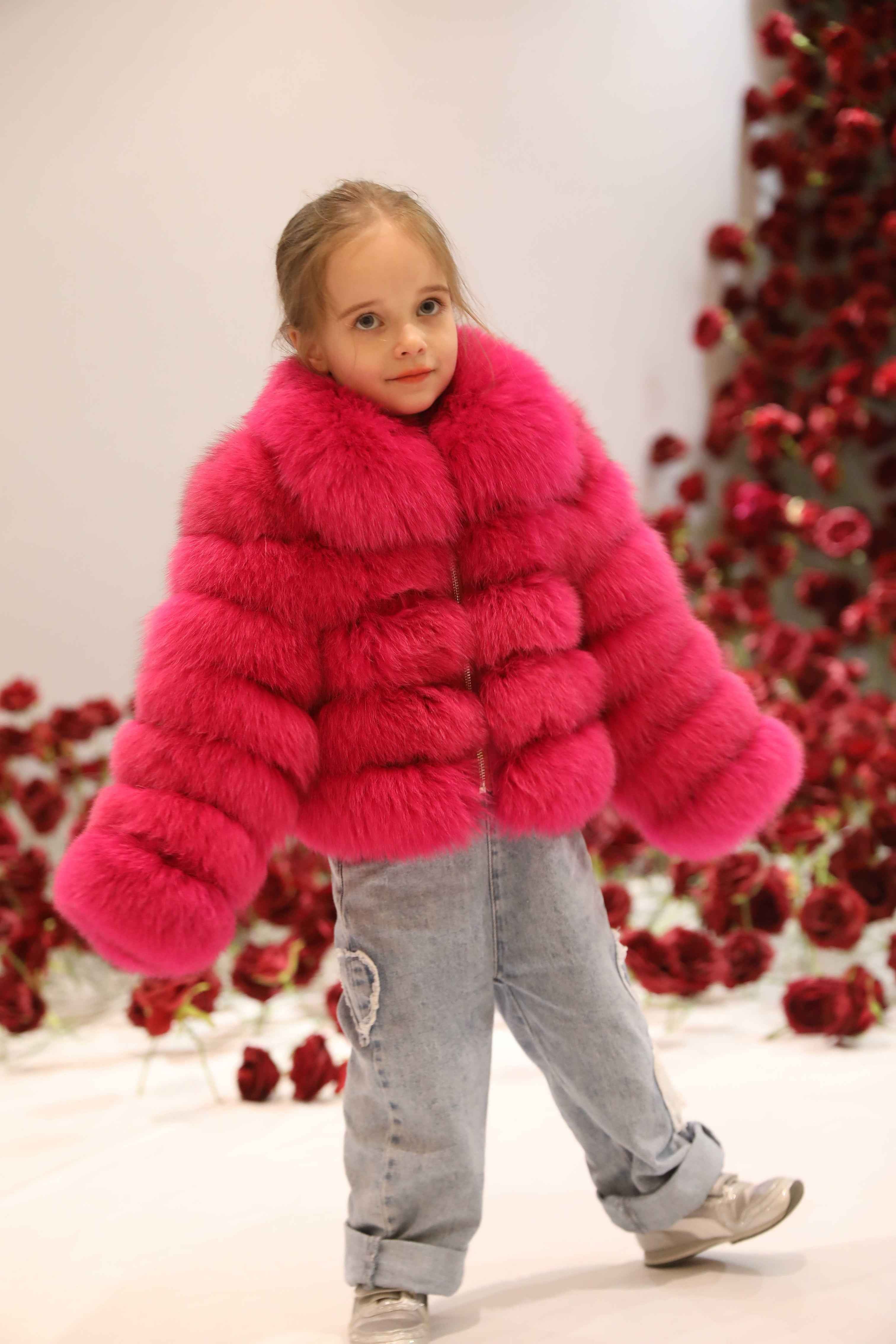 Winter Fur Coat Children Long Sleeve Thick Warm Kids Clothes