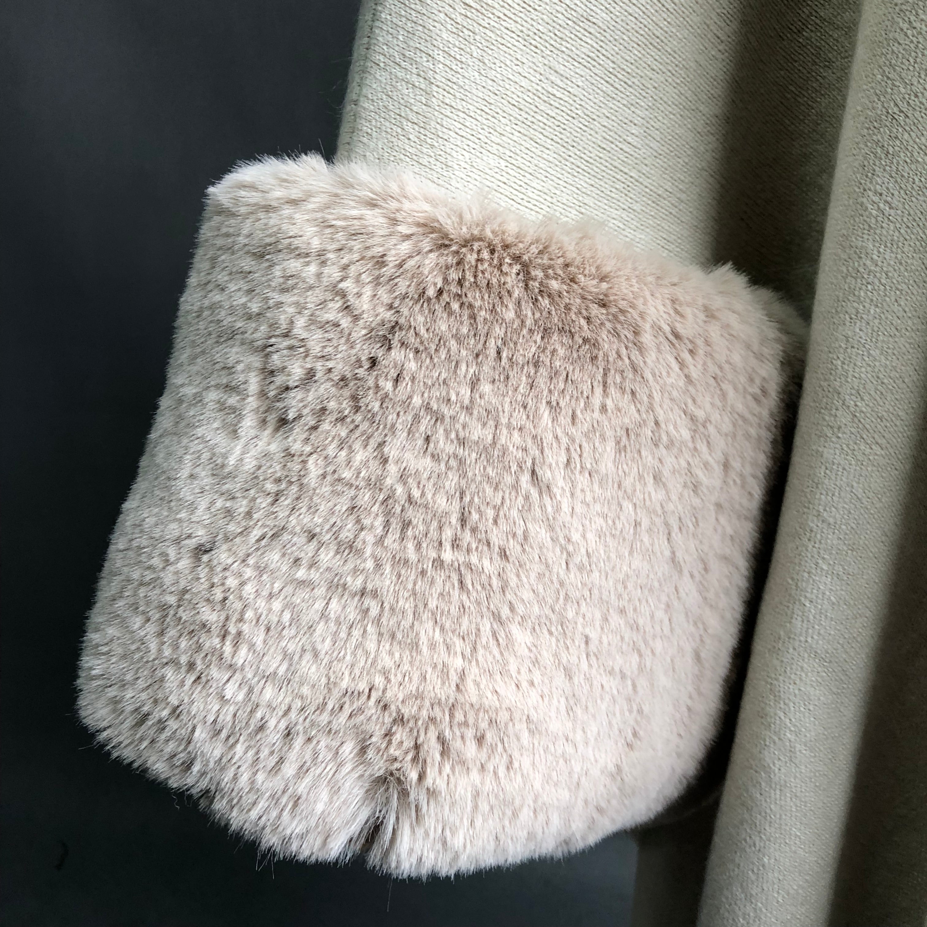 Women's Faux Fur Shawl with Shawl Collar - Luxurious Winter Cape Accessory