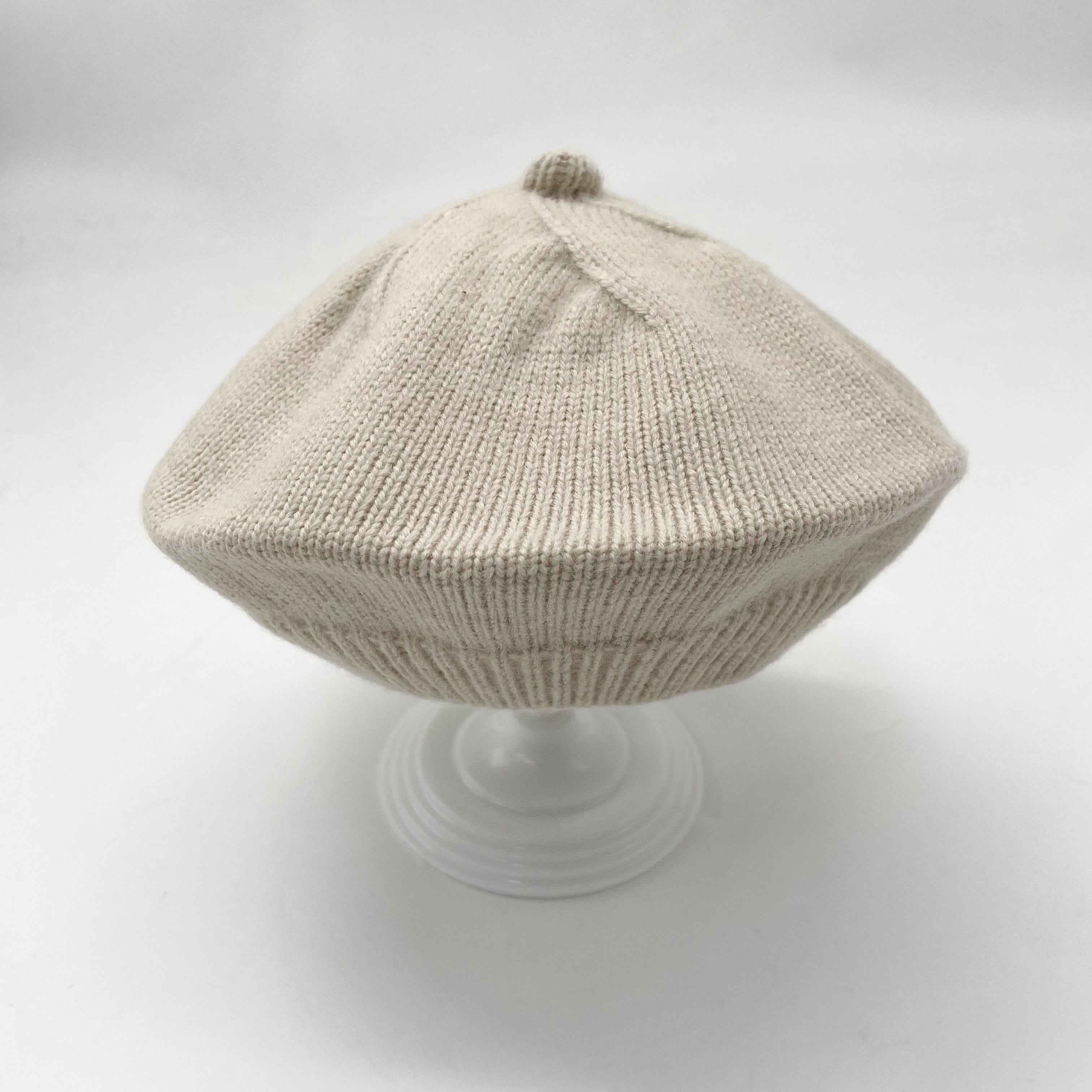 Kids' Knit Beret Hat in Rust Orange – Soft & Warm Winter Cap for Toddlers, Stylish & Cozy 2#Light Beige Child