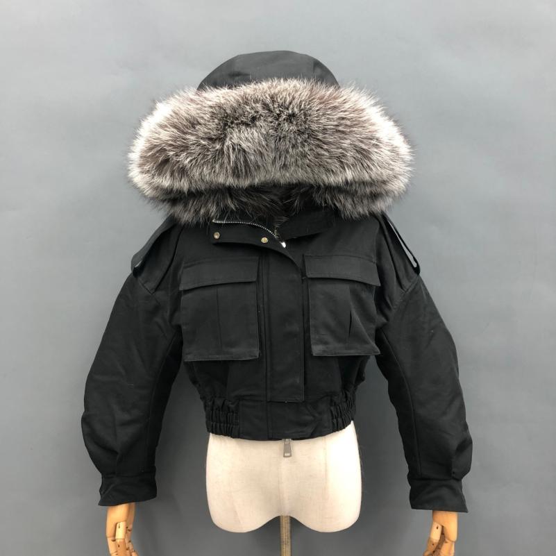 Short Wholesale Fashion Women's Fur Hooded Parka - Janefur