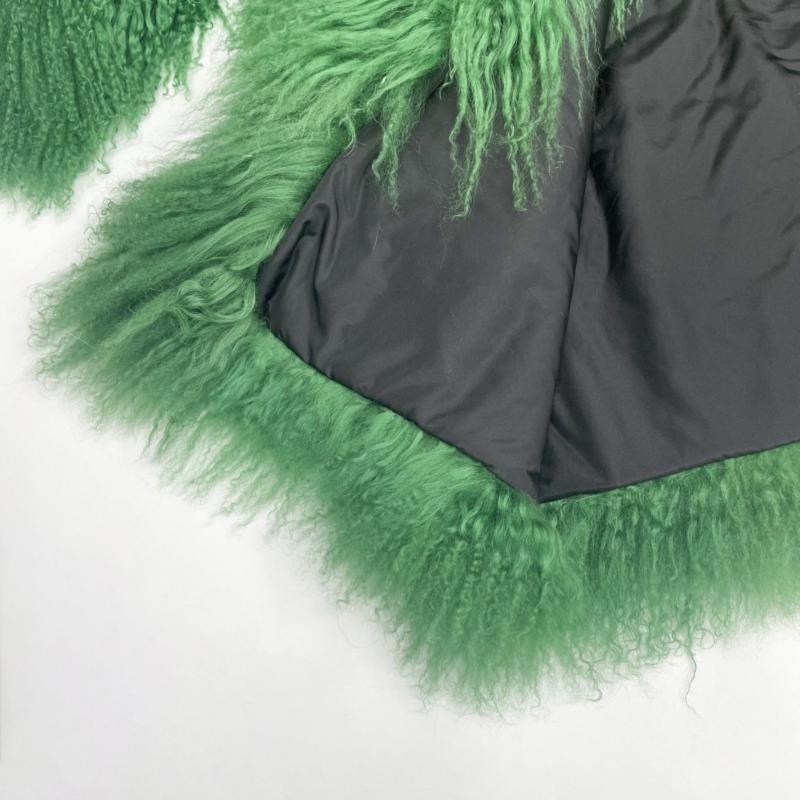Janefur Women's long Mongolian lamb fur fashion coat - Janefur