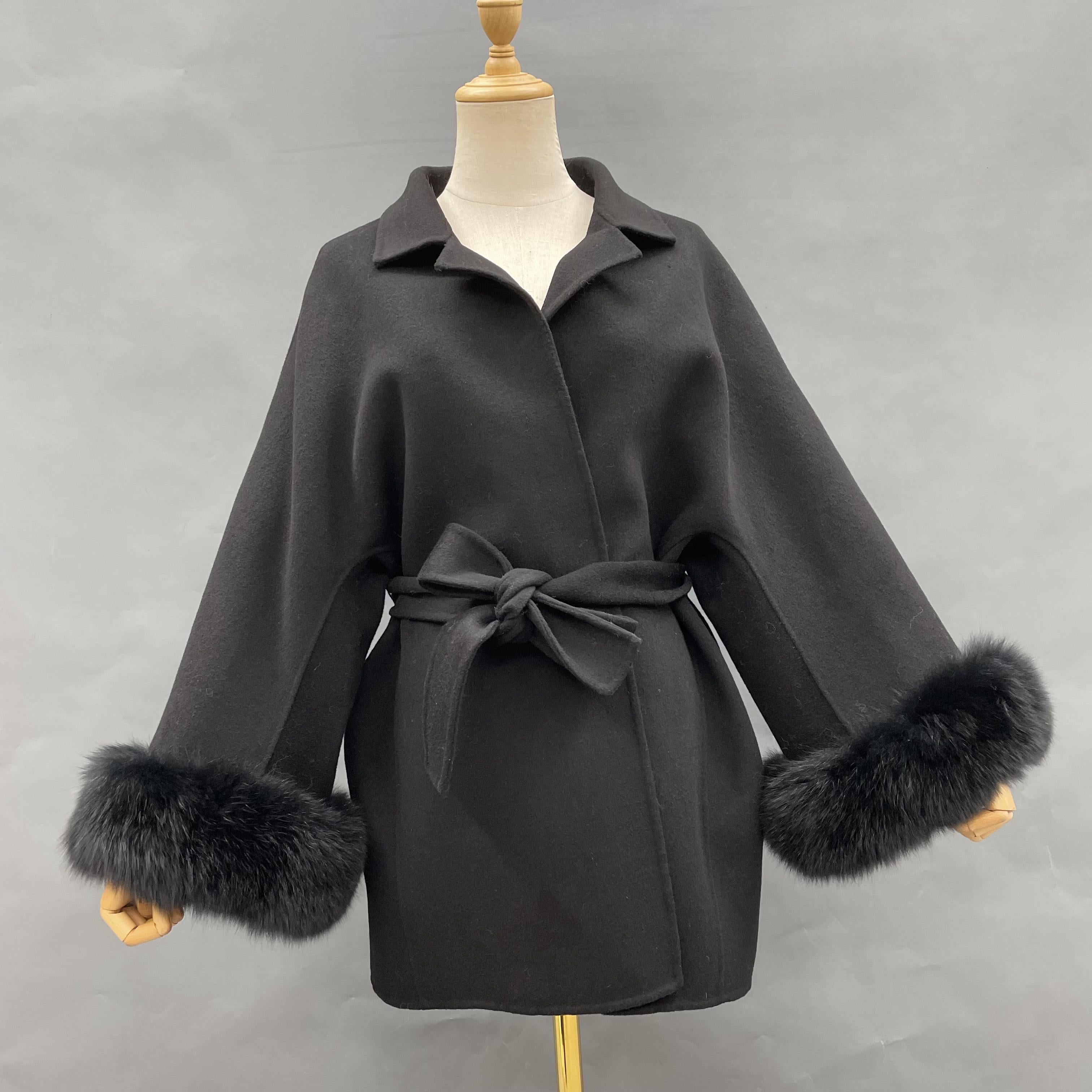 Women's Loose-Fitting Short Cashmere Jacket - Janefur