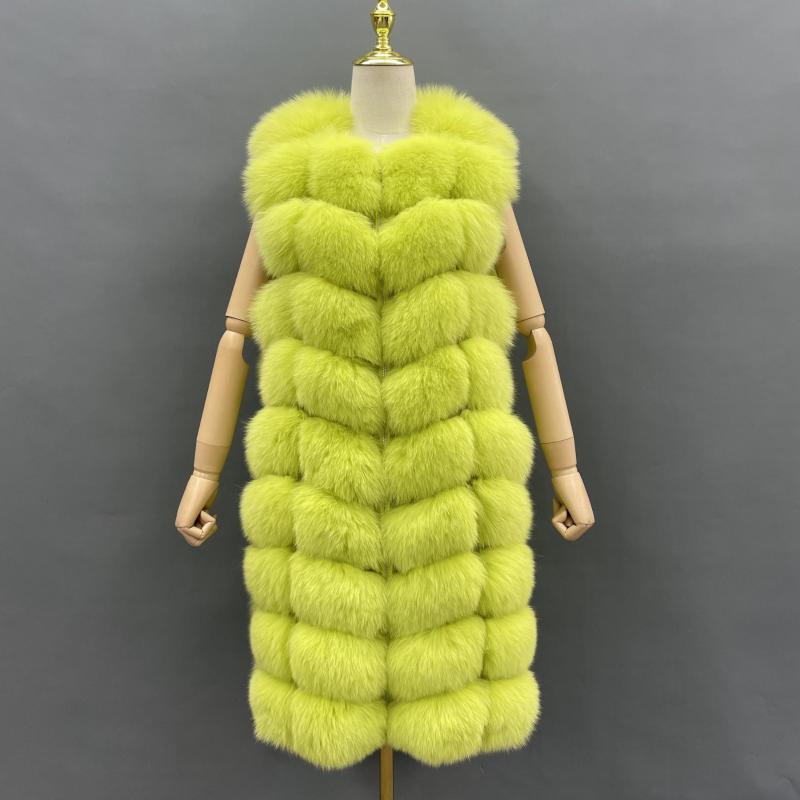 High Quality Warm Sleeveless Long Women's Real Fox Fur Luxury Vest - Janefur