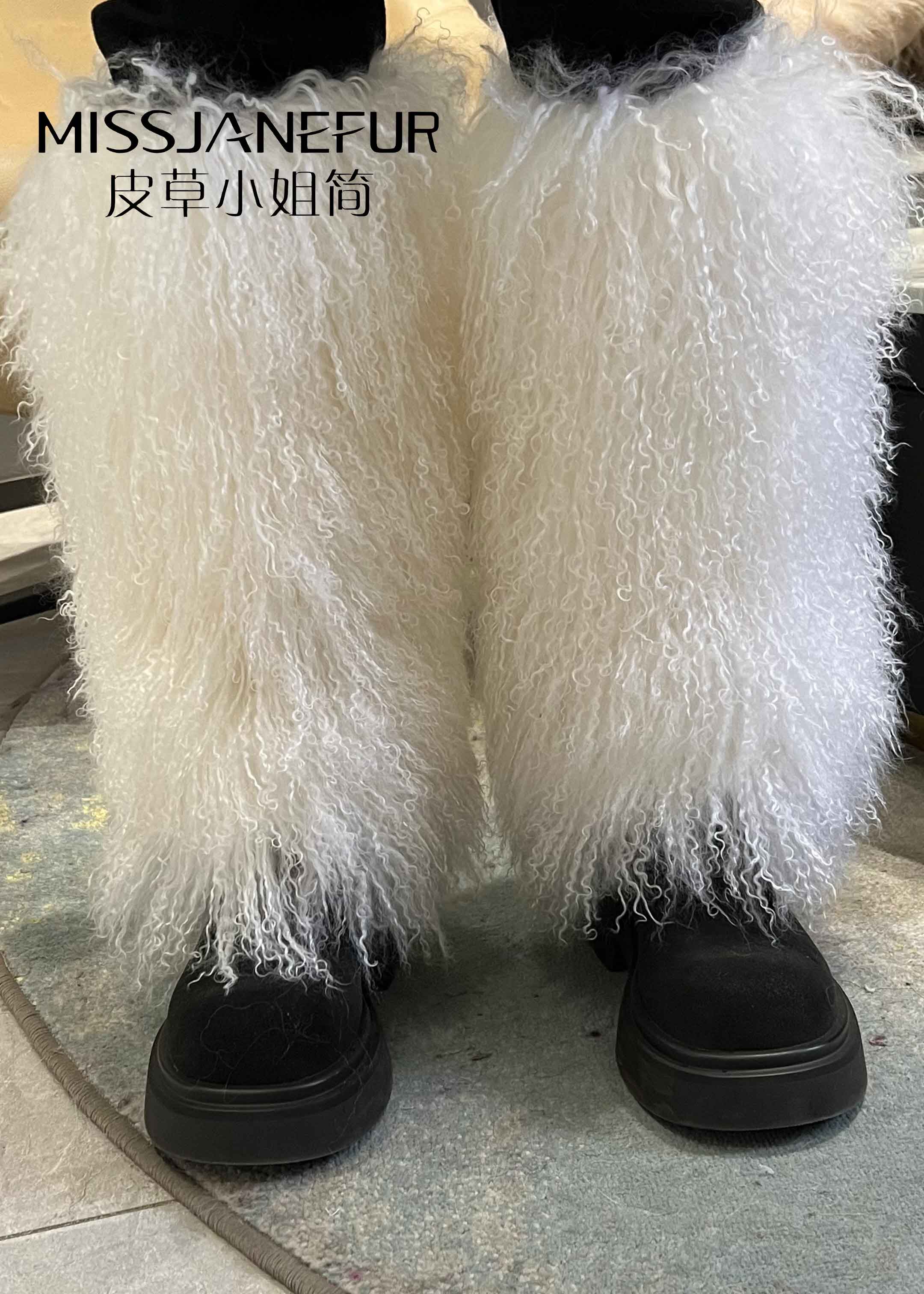 Missjanefur Wool Leg Knee Warmers - Janefur