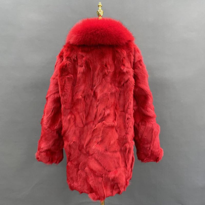 Men's Trench Coat Winter Plus Custom Size Fox Fur Jacket - Janefur