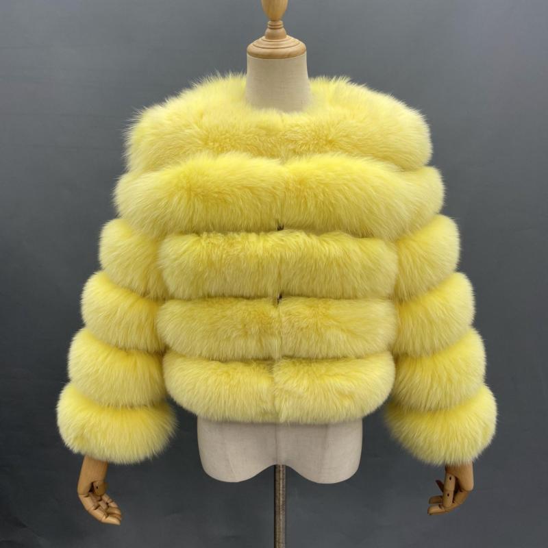 New Winter Warm Short Style Coat Real Fox Fur Women's Jacket - Janefur