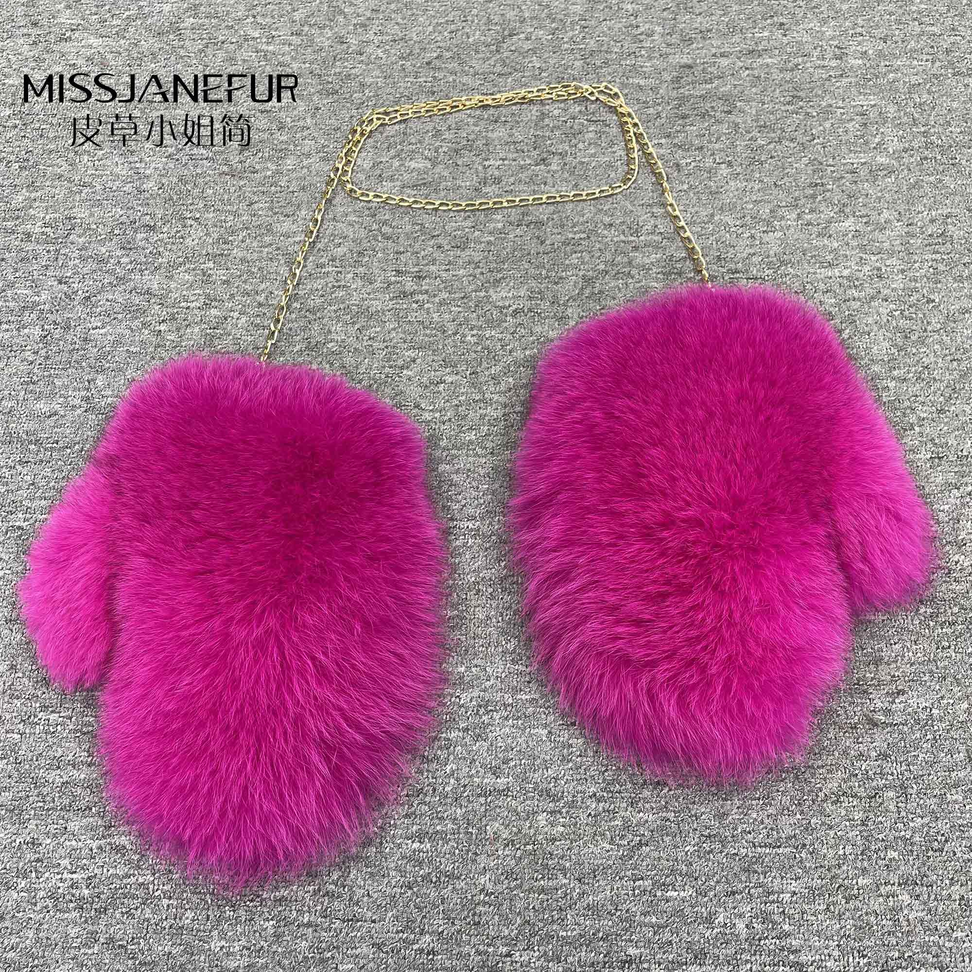 Missjanefur Cute Fox Fur Gloves for Apparel - Janefur