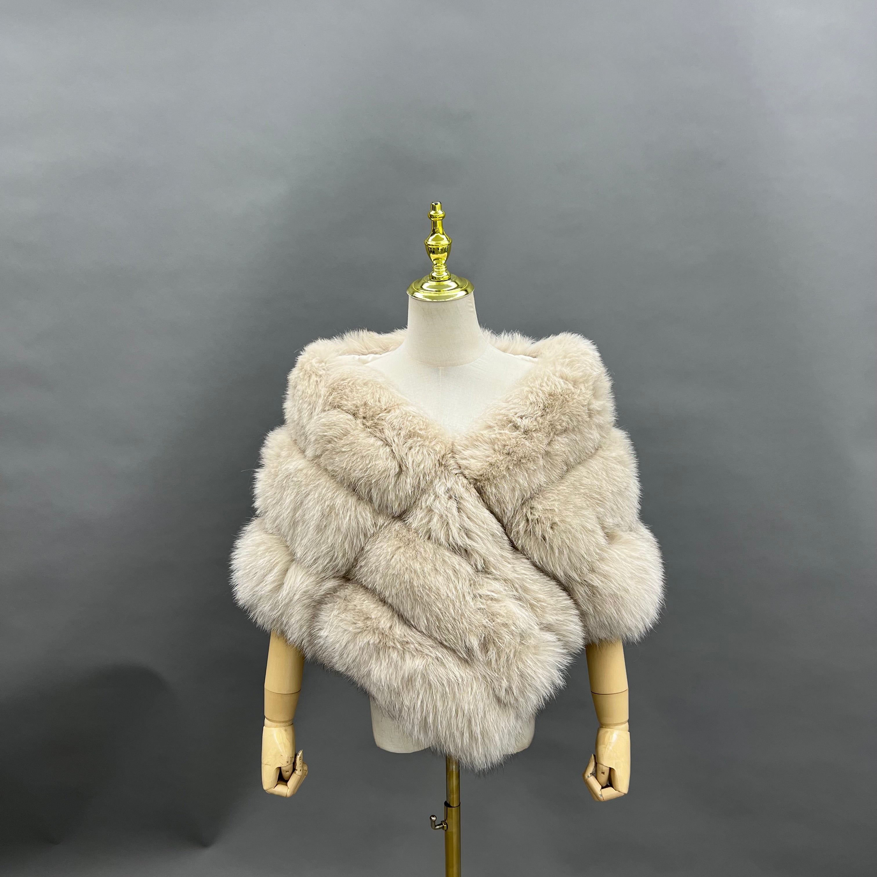 Three-Section Horizontal Stripe Cape F 14#Beige