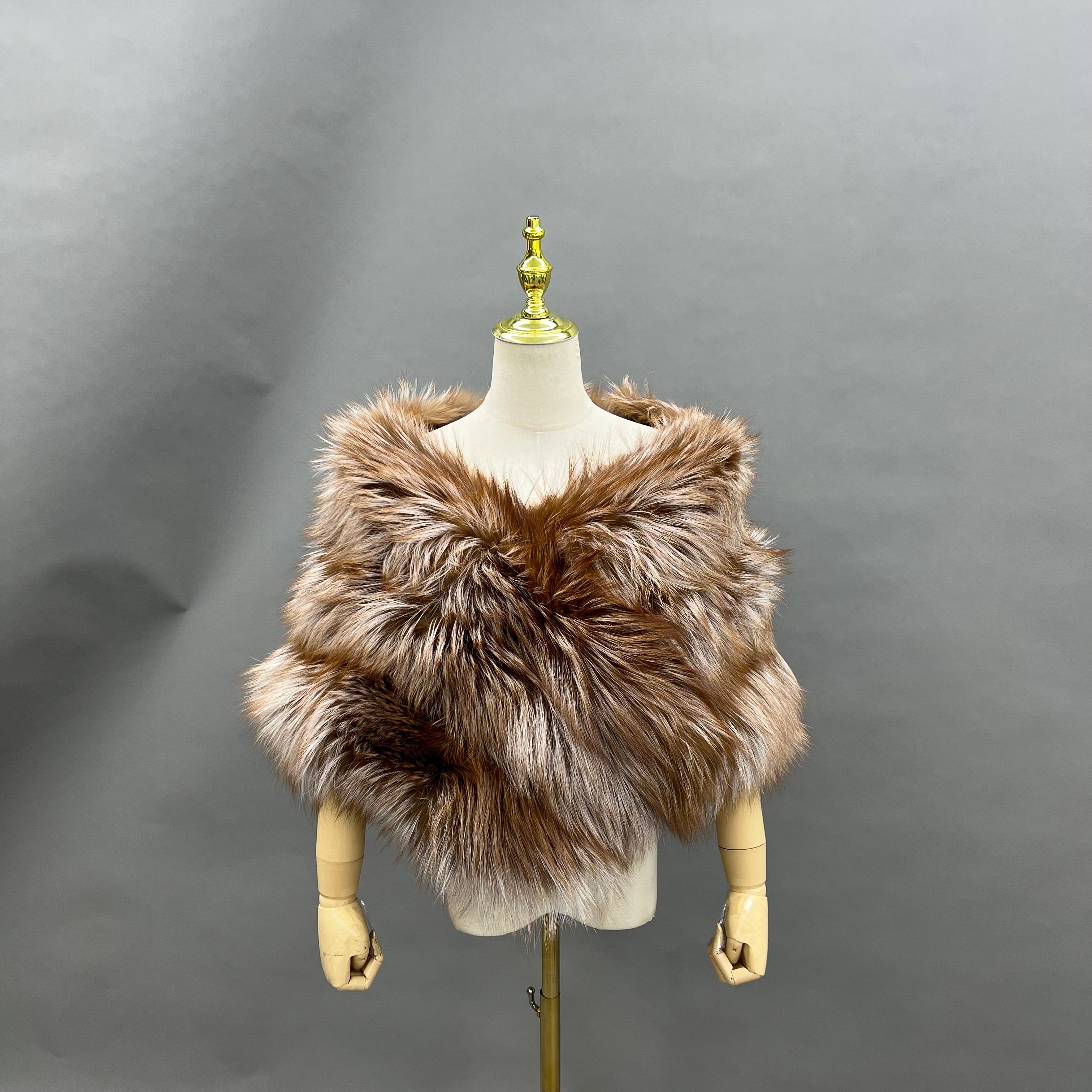 Three-Section Horizontal Stripe Cape F 15#Coffee