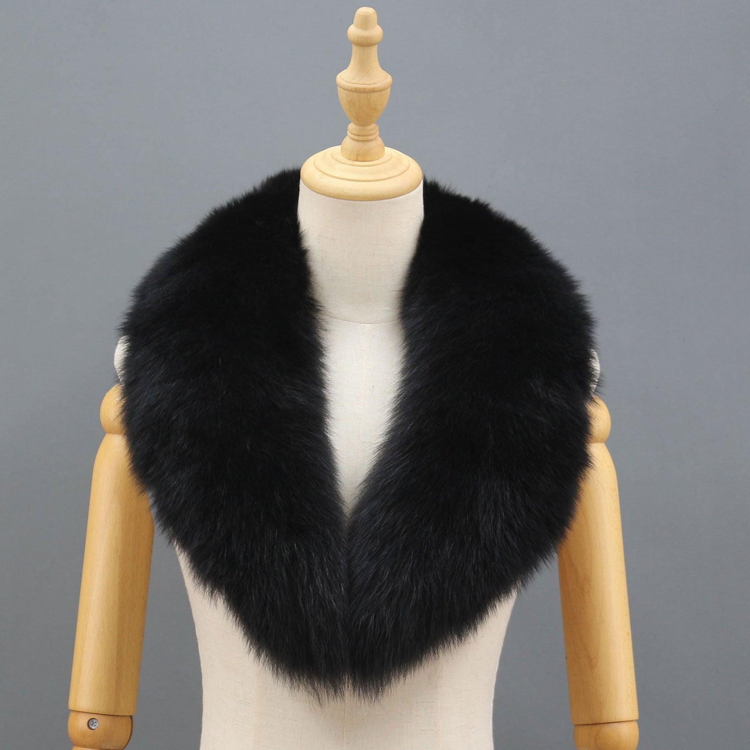 Janefur Winter Blue Fox Fur Collar Black