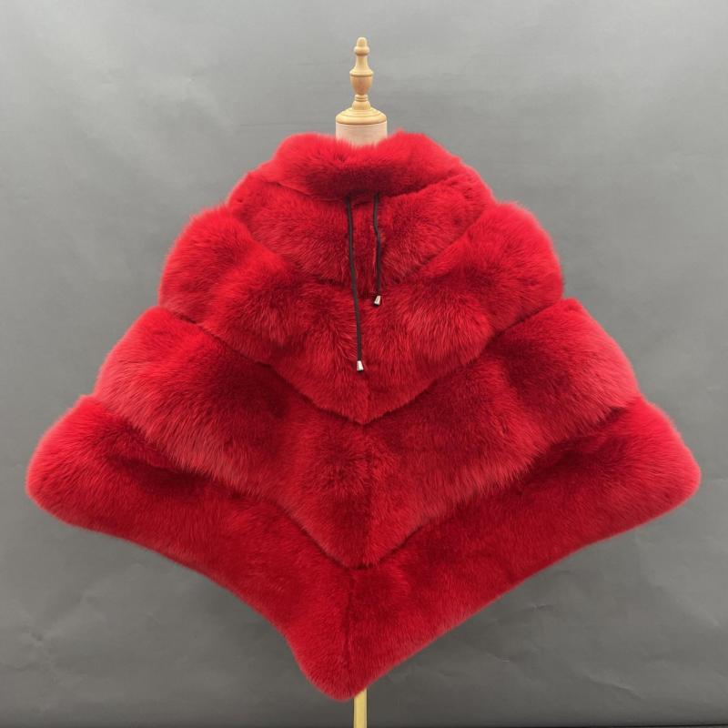 High Quality Women's Luxury Fox Fur Cloak Loose Genuine Fox - Janefur