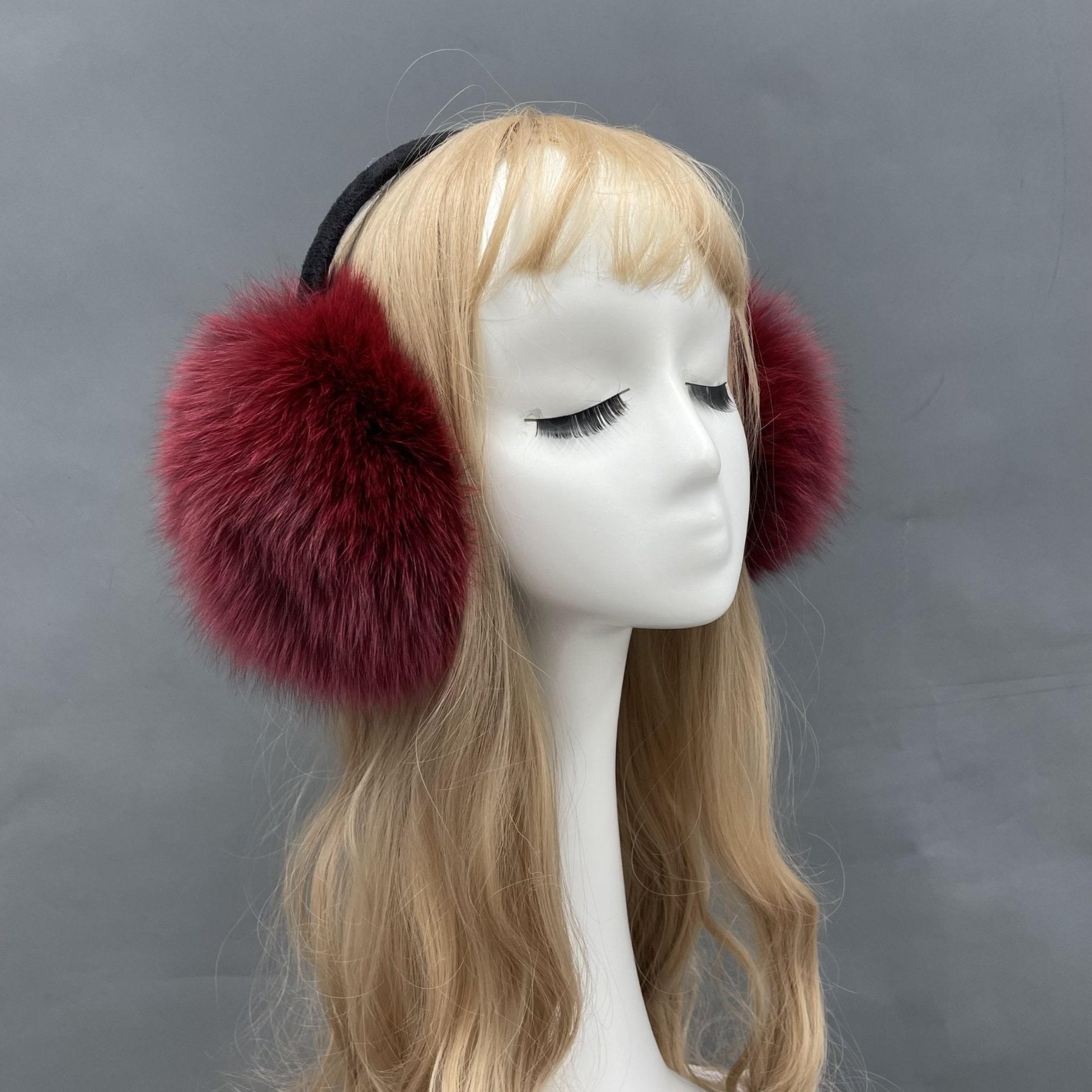 Parent-child Model Fox Fur Earmuffs for Fall and Winter - Janefur
