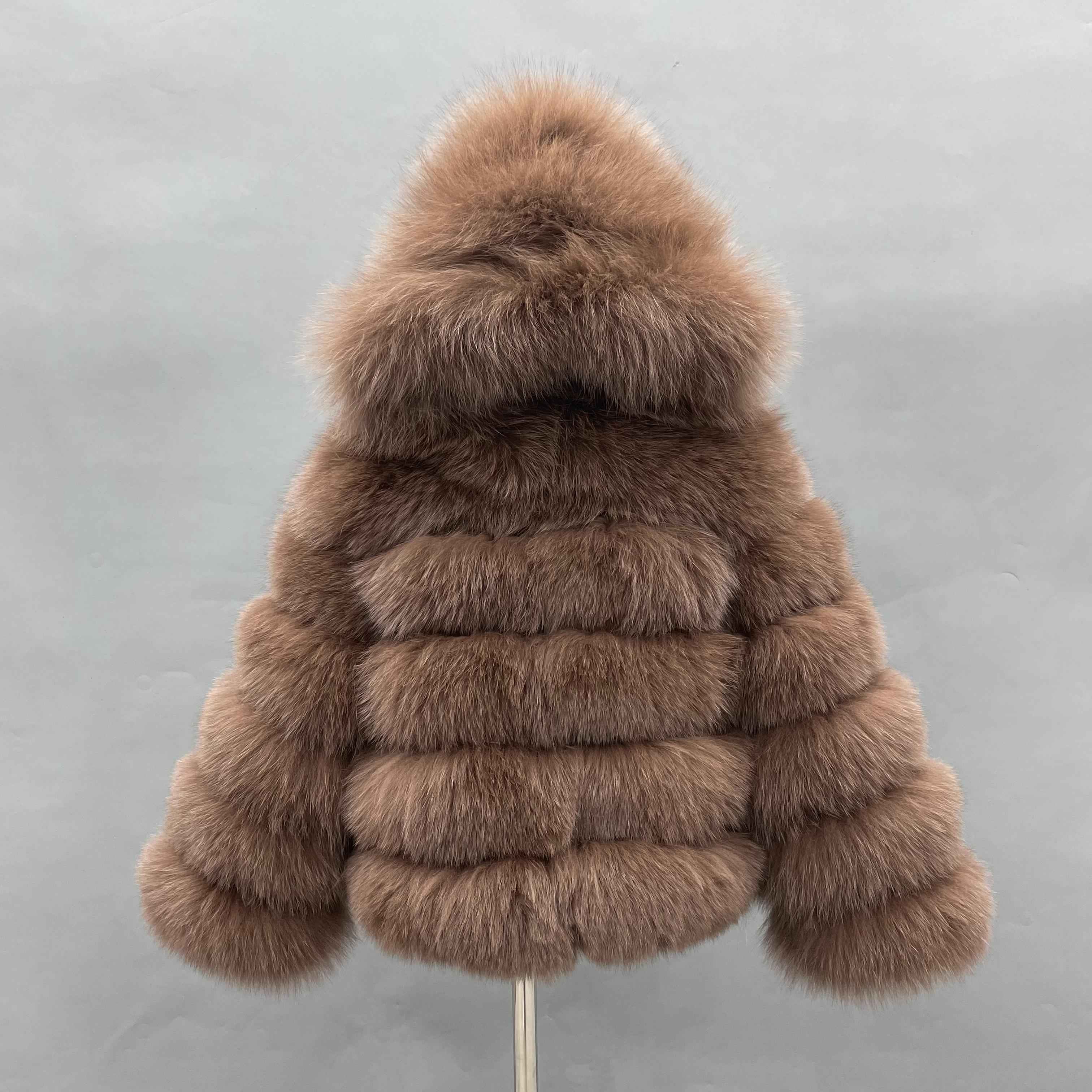 Kid's fur coat the hooded fox fur children's coat