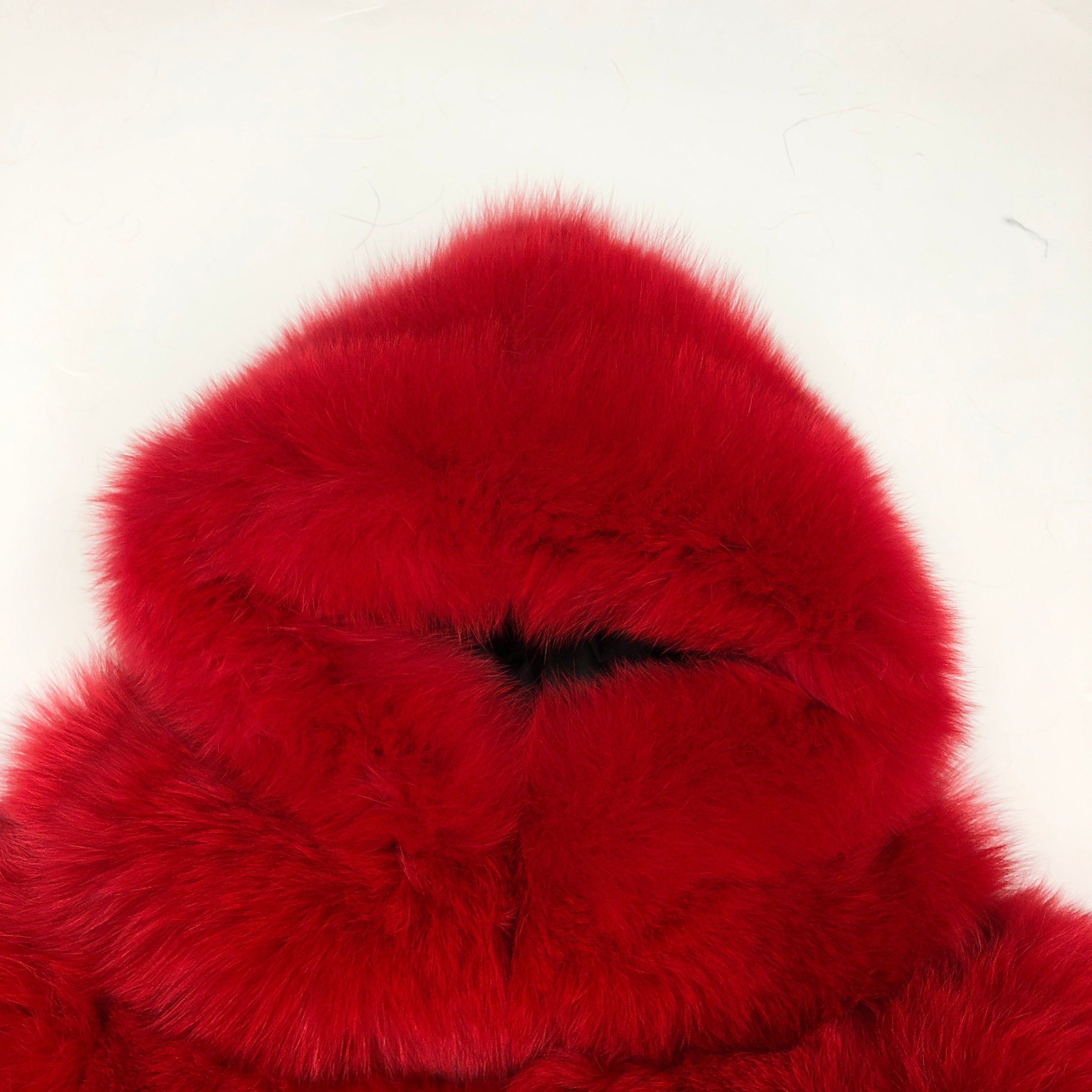 Kid's fur coat the hooded fox fur children's coat