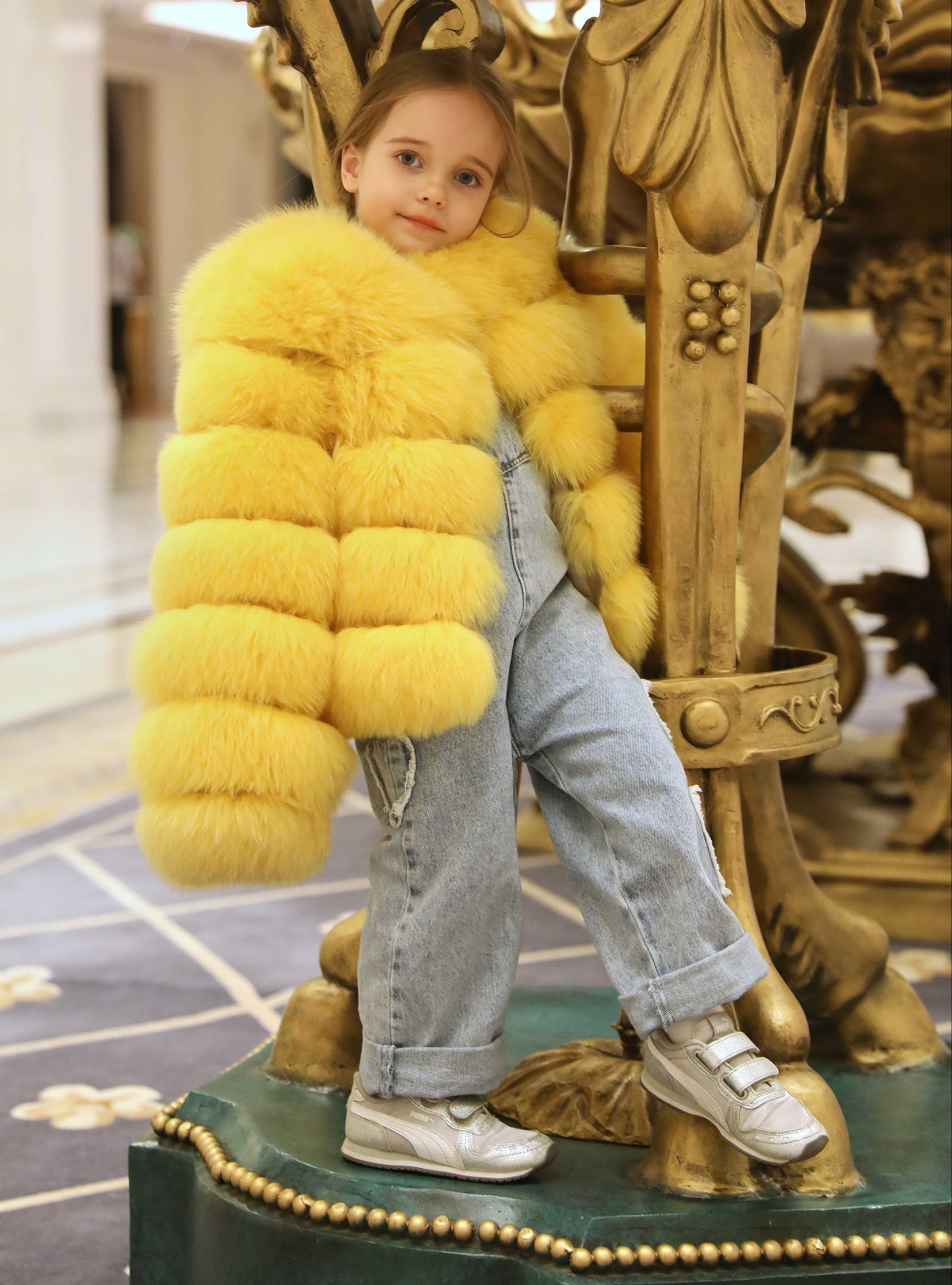Cappotto di pelliccia di volpe Janefur per bambini, moda invernale, caldo, cappotto di pelliccia vera, cappotto di pelliccia di volpe corto personalizzato per ragazze