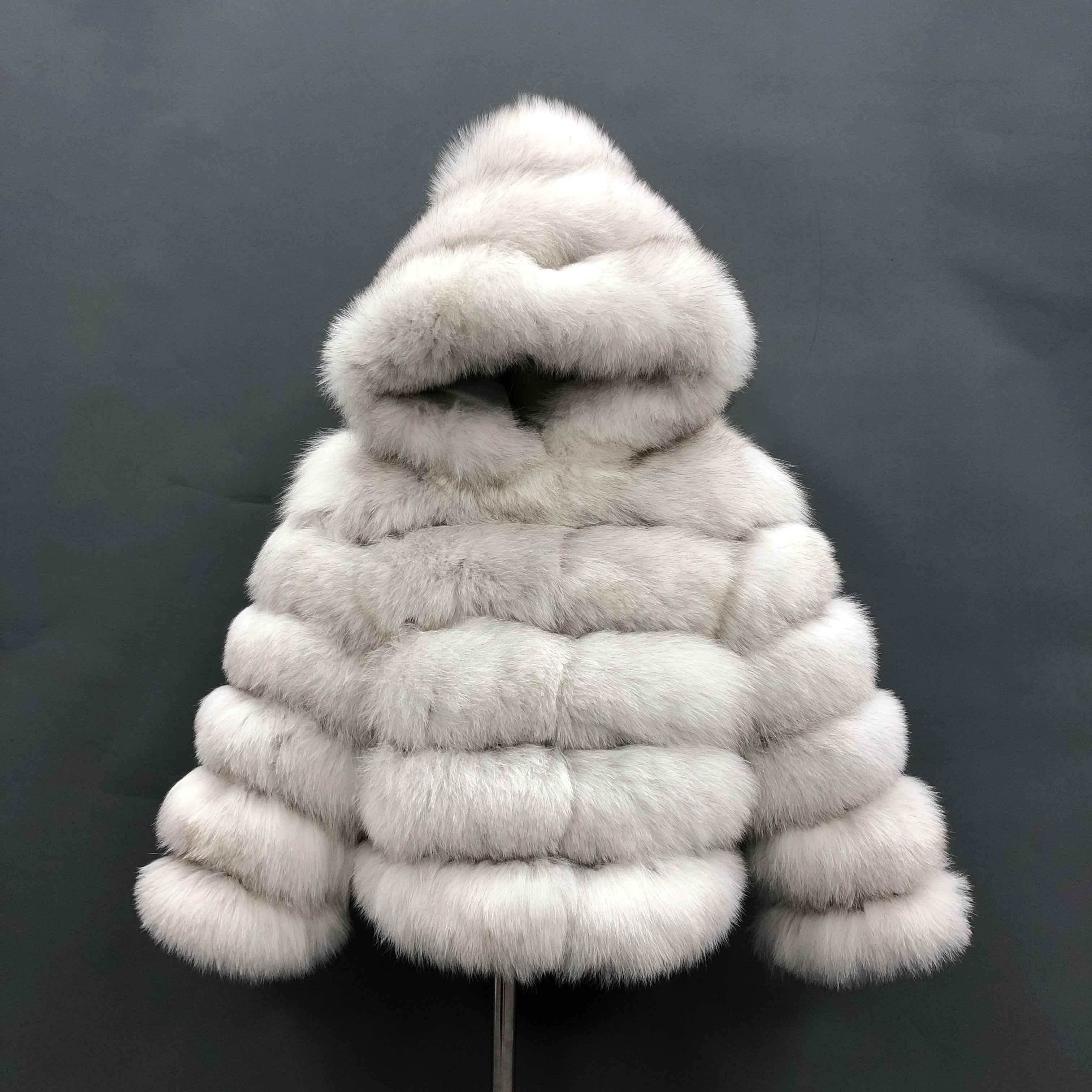 Kid's fur coat the hooded fox fur children's coat