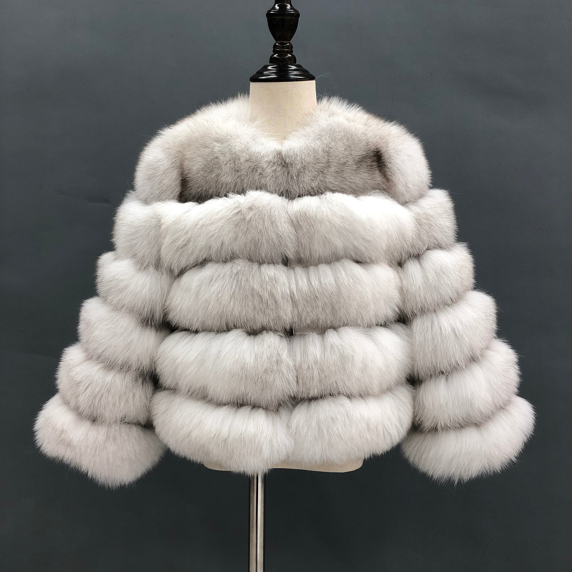 Janefur fox Fur Coat Kids Winter Fashion Warm Real Fur Coat Girls Custom Cropped fox Fur Coat
