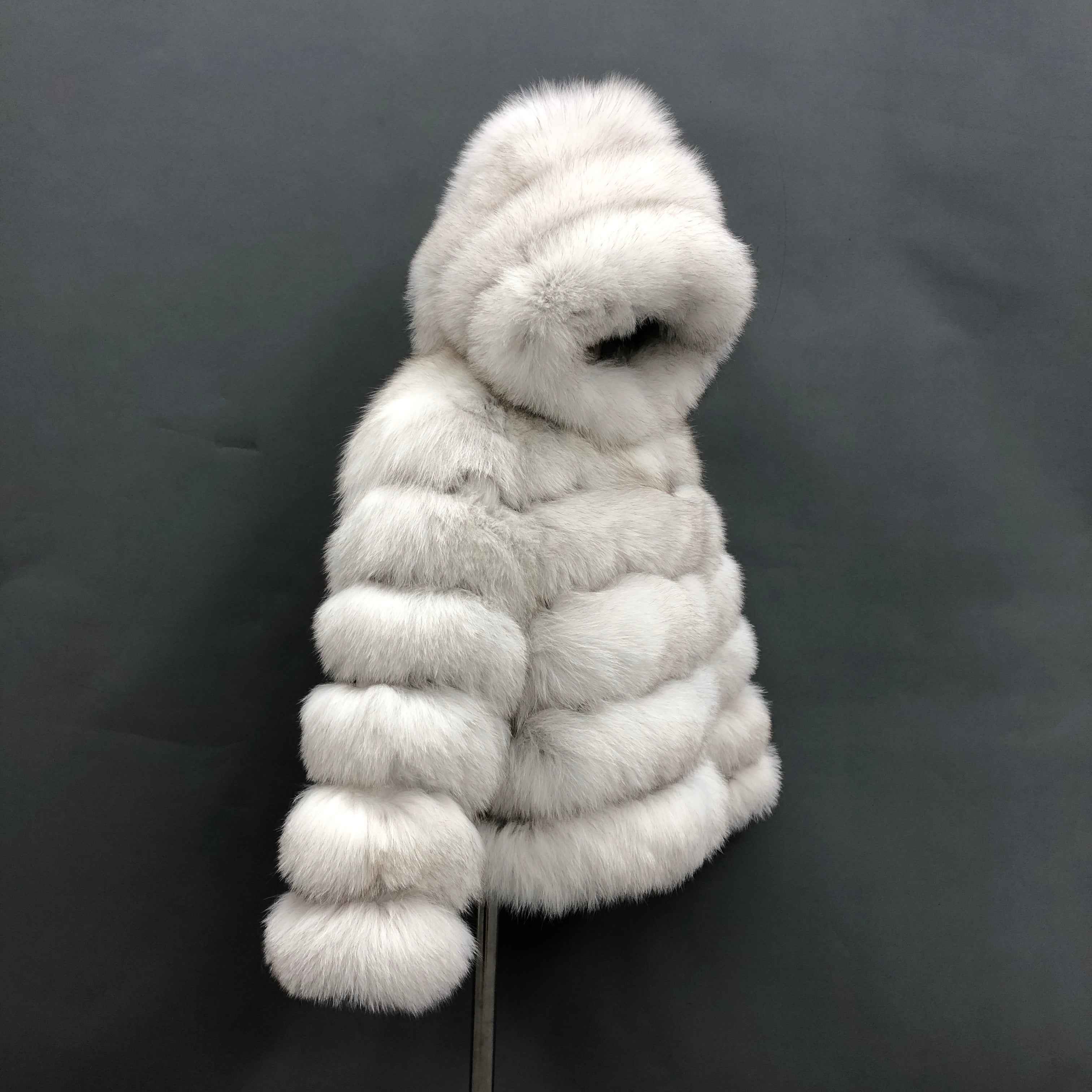 Kid's fur coat the hooded fox fur children's coat