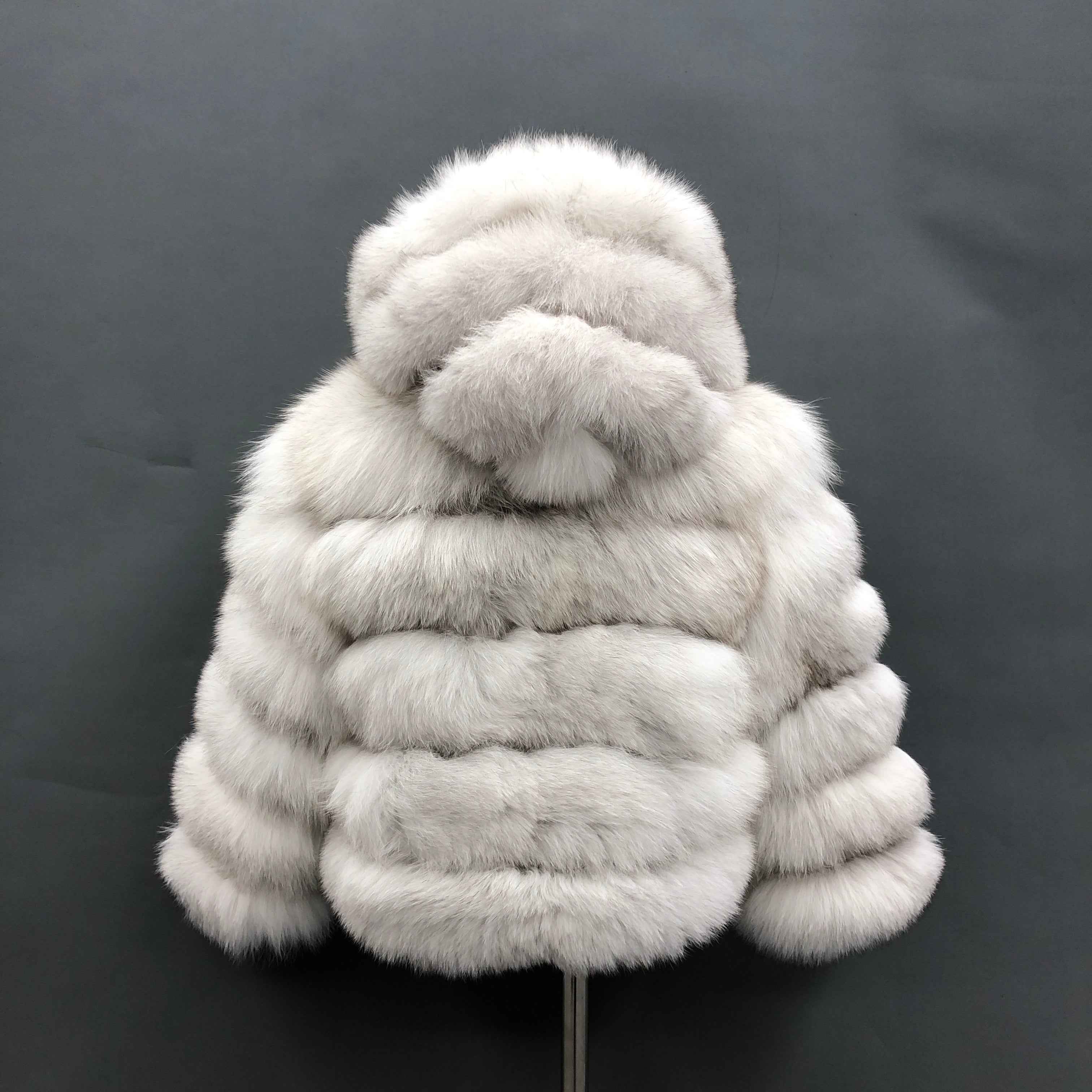 Kid's fur coat the hooded fox fur children's coat