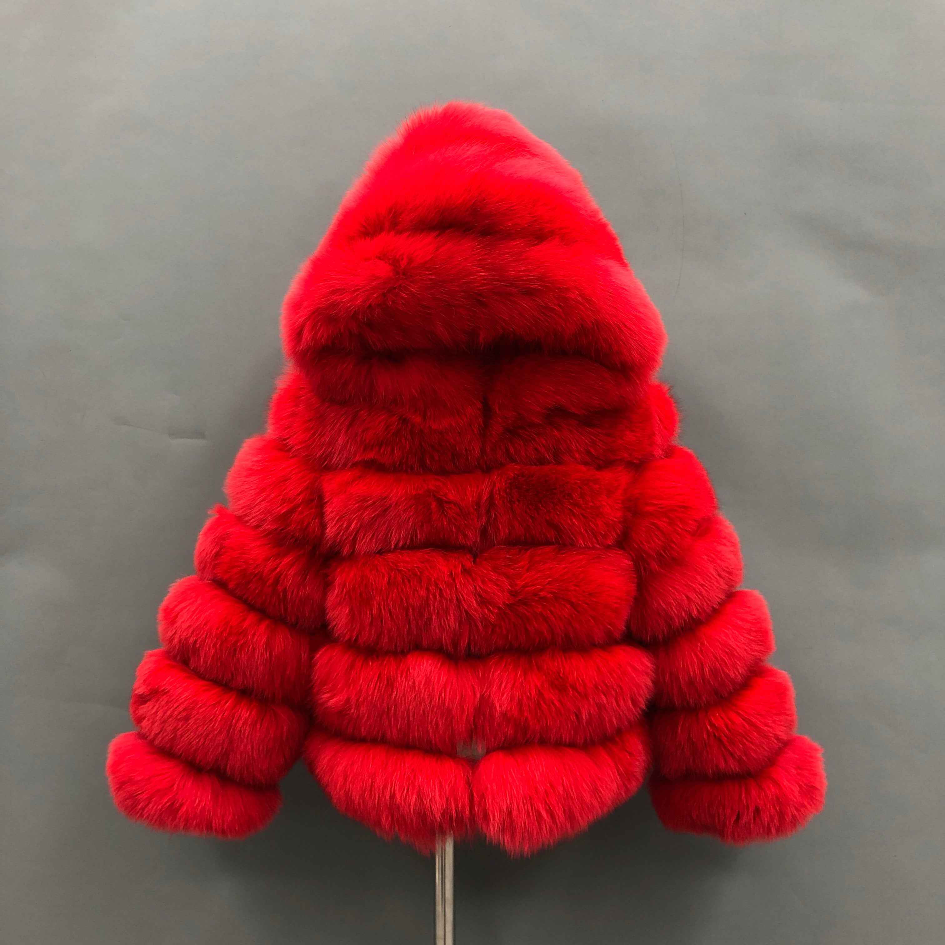 Kid's fur coat the hooded fox fur children's coat