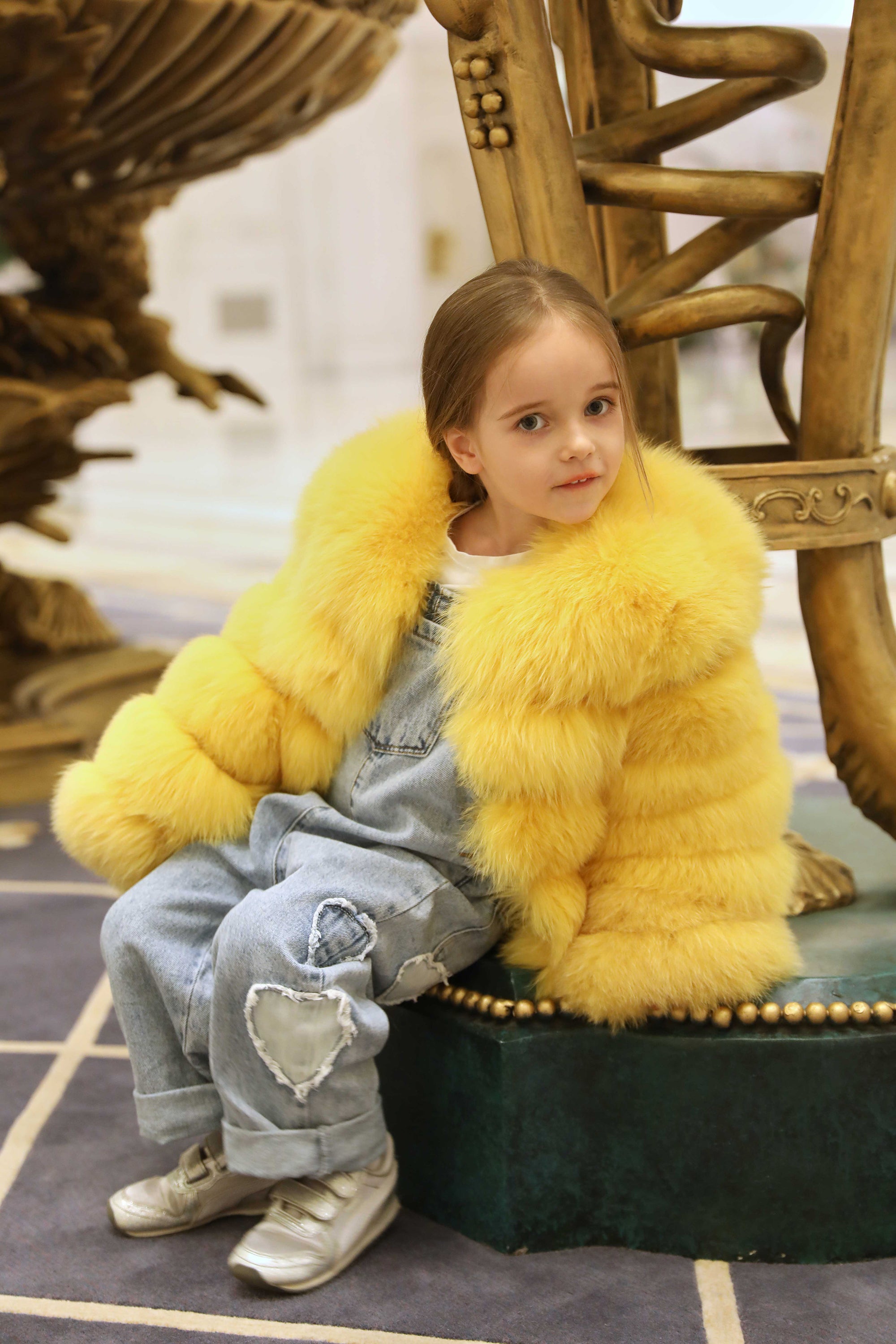 Janefur fox Fur Coat Kids Winter Fashion Warm Real Fur Coat Girls Custom Cropped fox Fur Coat
