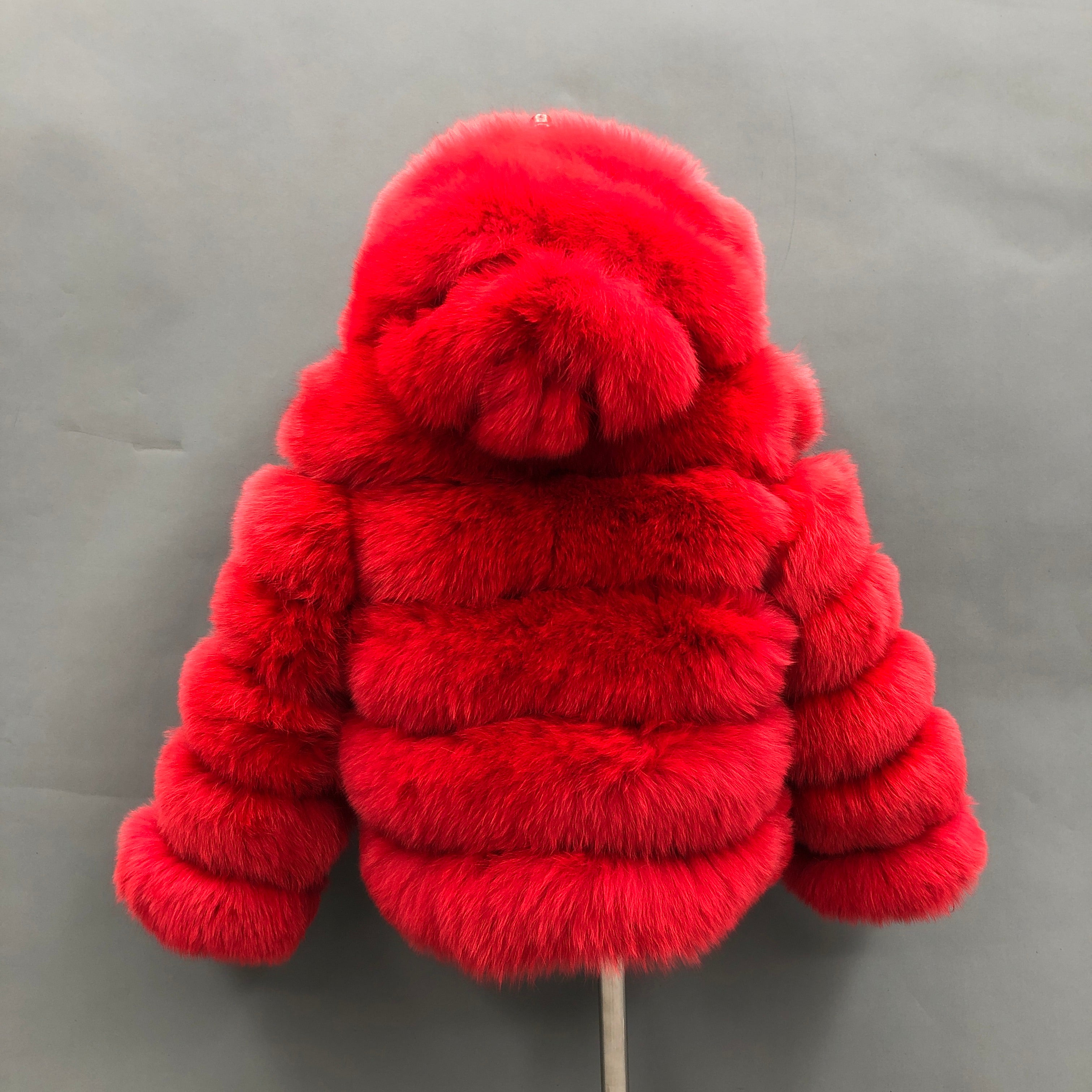 Kid's fur coat the hooded fox fur children's coat