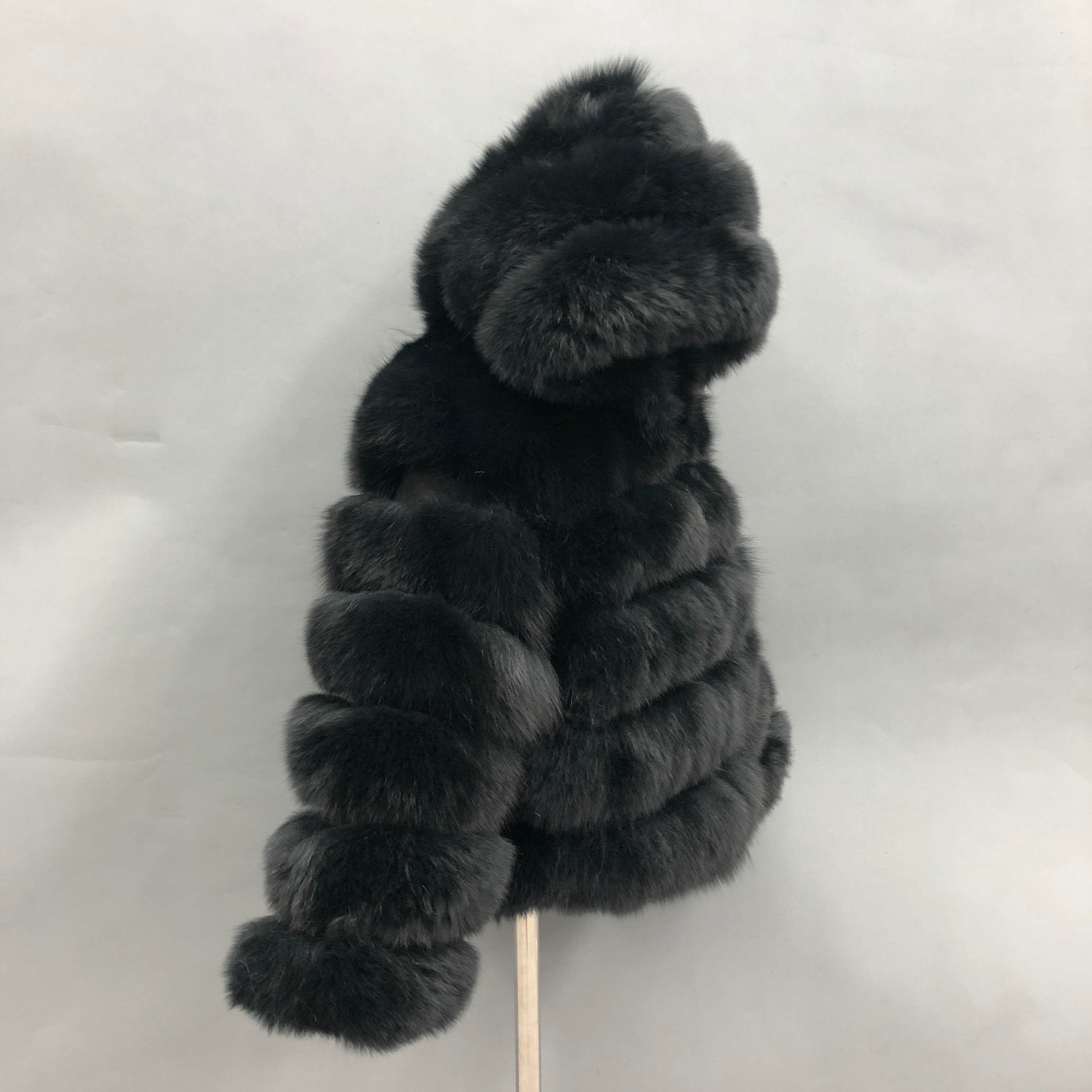 Kid's fur coat the hooded fox fur children's coat