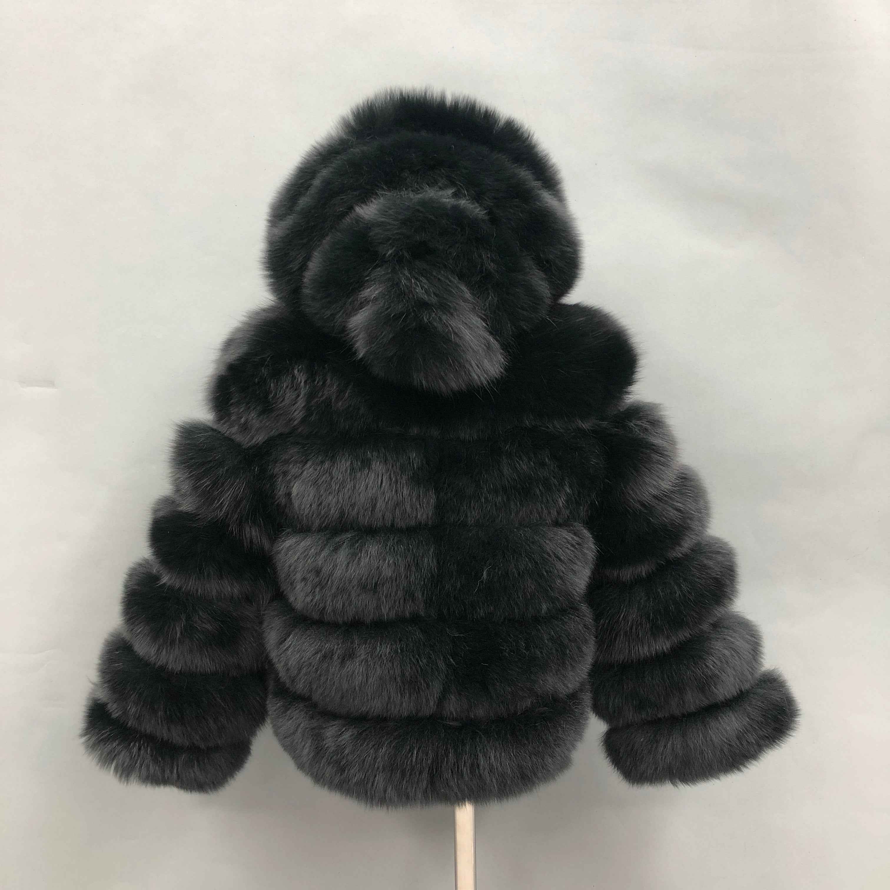 Kid's fur coat the hooded fox fur children's coat