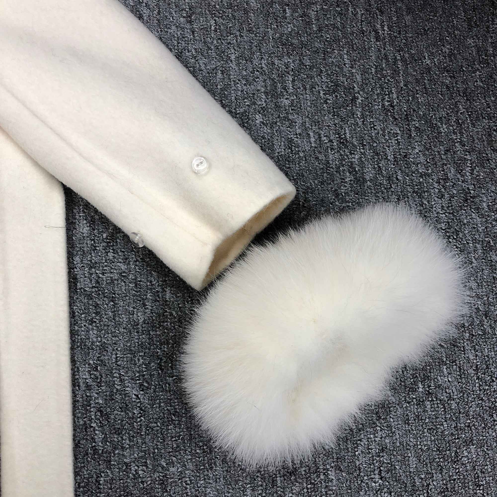 Janefur Children's cashmere belt hooded coat