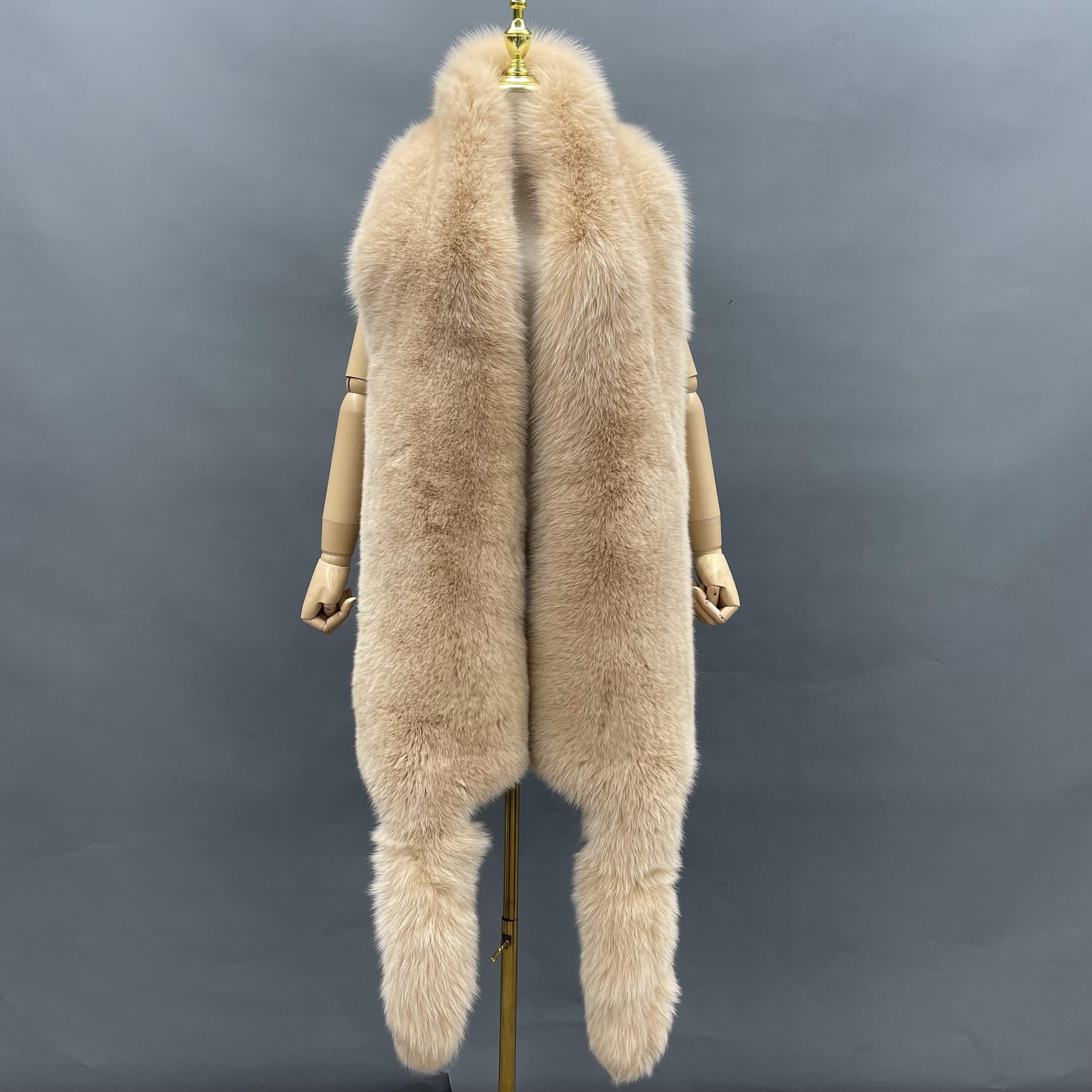 Missjanefur Fashion Symmetrical Fox Tail Fur Scarf