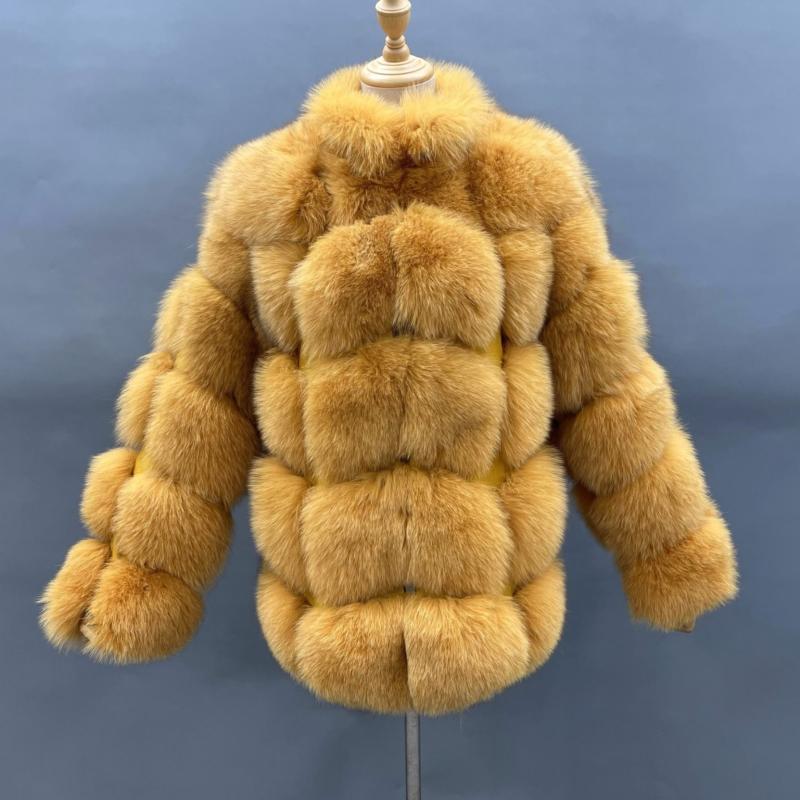 Winter Luxury Blue Fox Coat Real Fox Fur Women's Fashion Jacket - Janefur