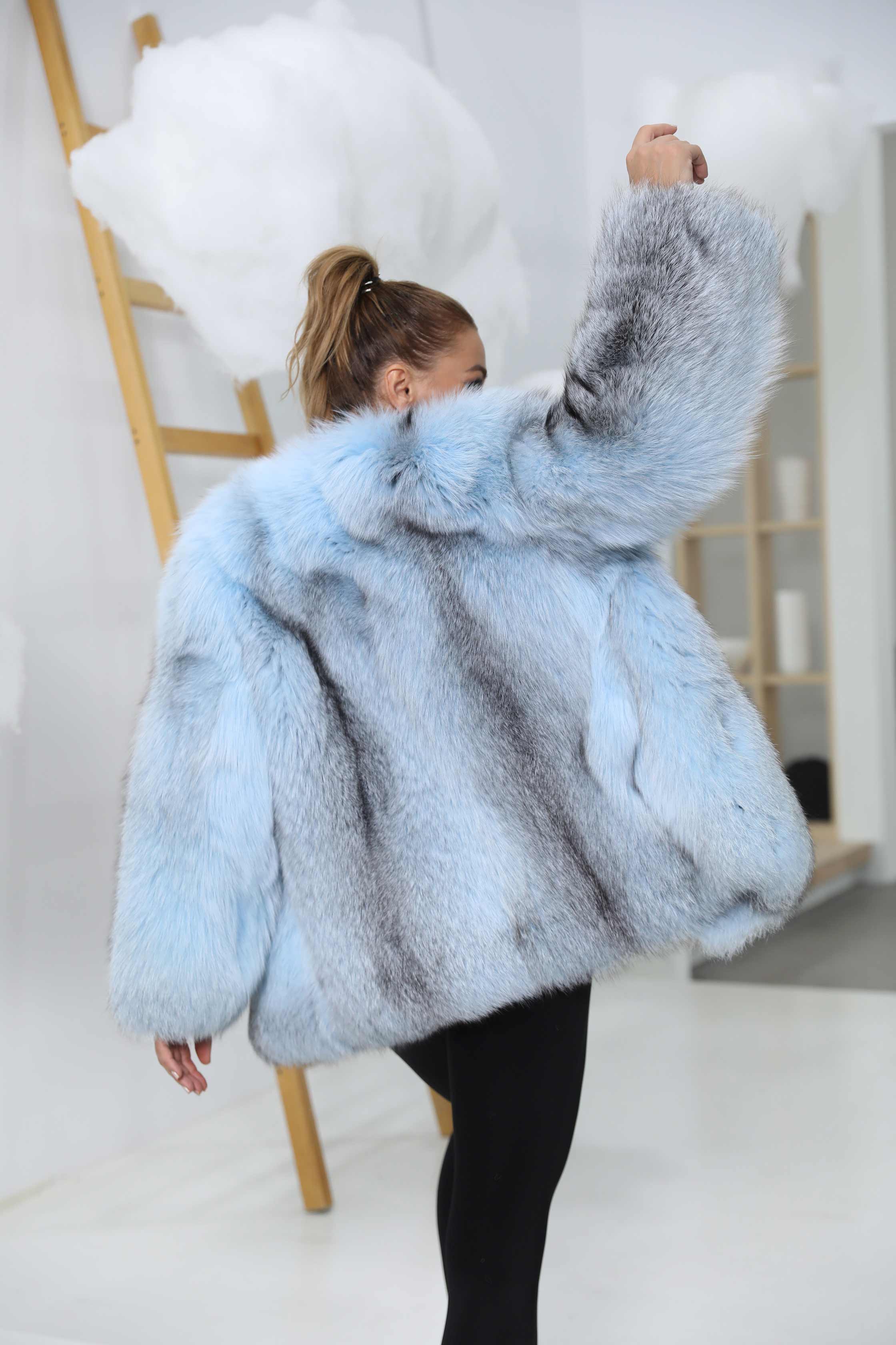 Fashion Design Fox Fur Jacket Outdoor Street Casual Women's Coat - Janefur