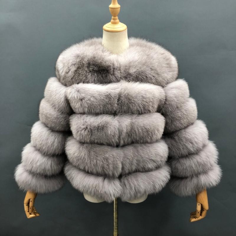 New Winter Warm Short Style Coat Real Fox Fur Women's Jacket - Janefur