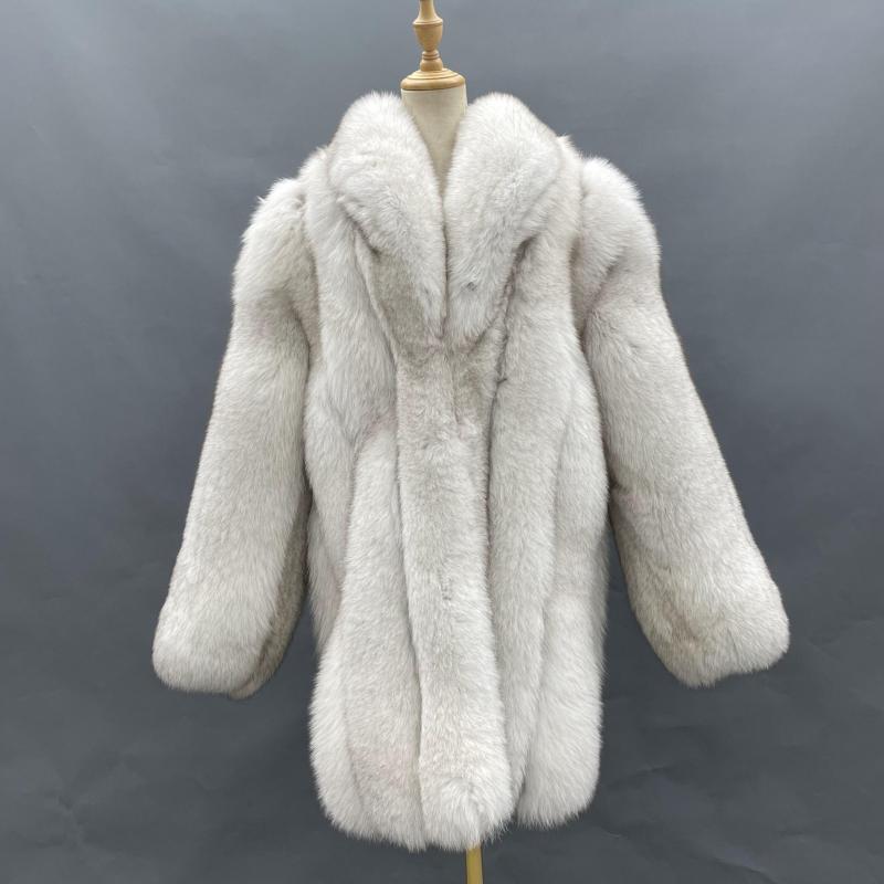 Men's Winter Luxury Natural Fur Real Fox Fur Coat - Janefur