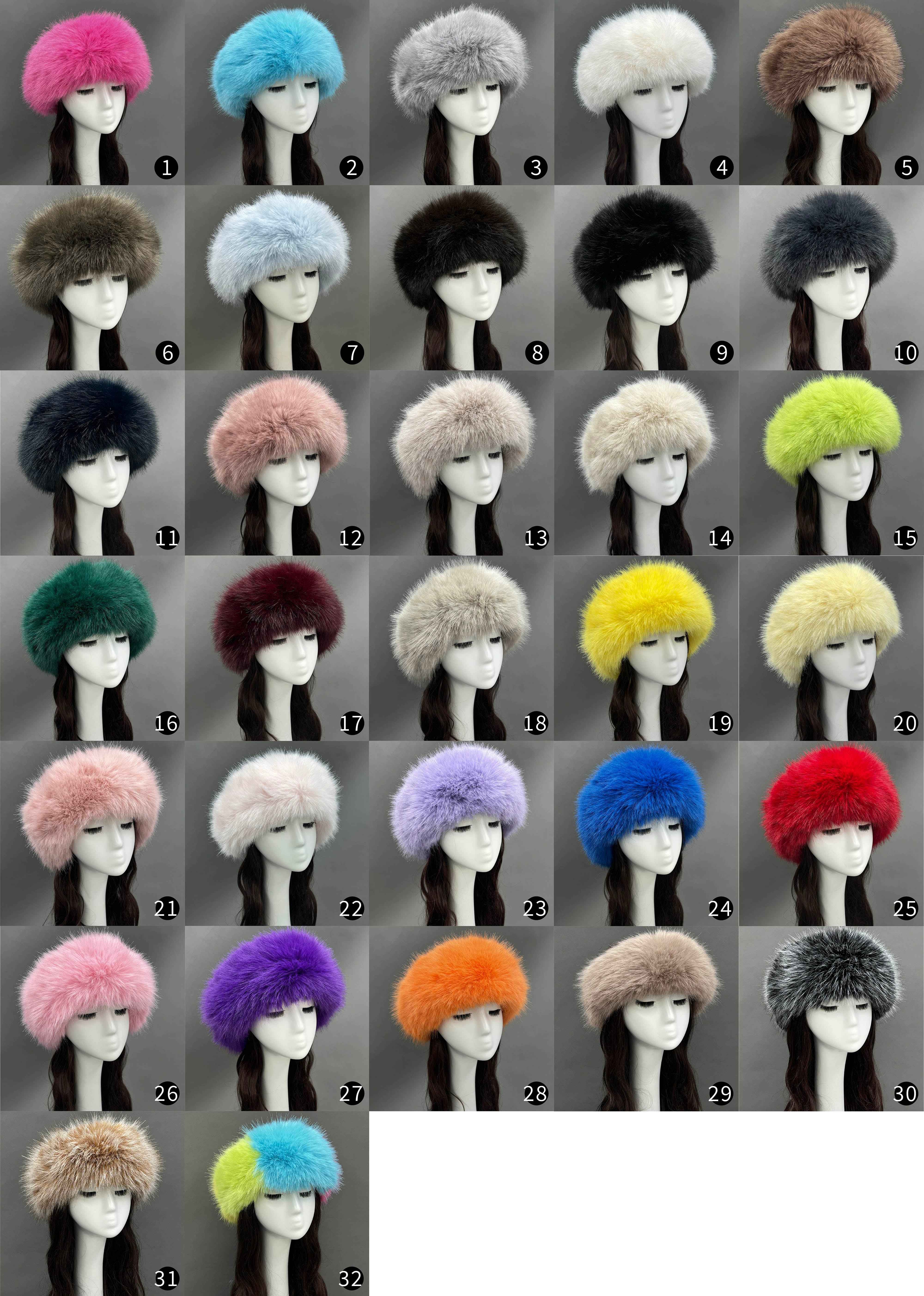 Luxury Burgundy Faux Fur Hat for Women – Warm Winter Headwear, Fashionable Pom Pom Style, Soft & Stylish False Hair Cap 5# F