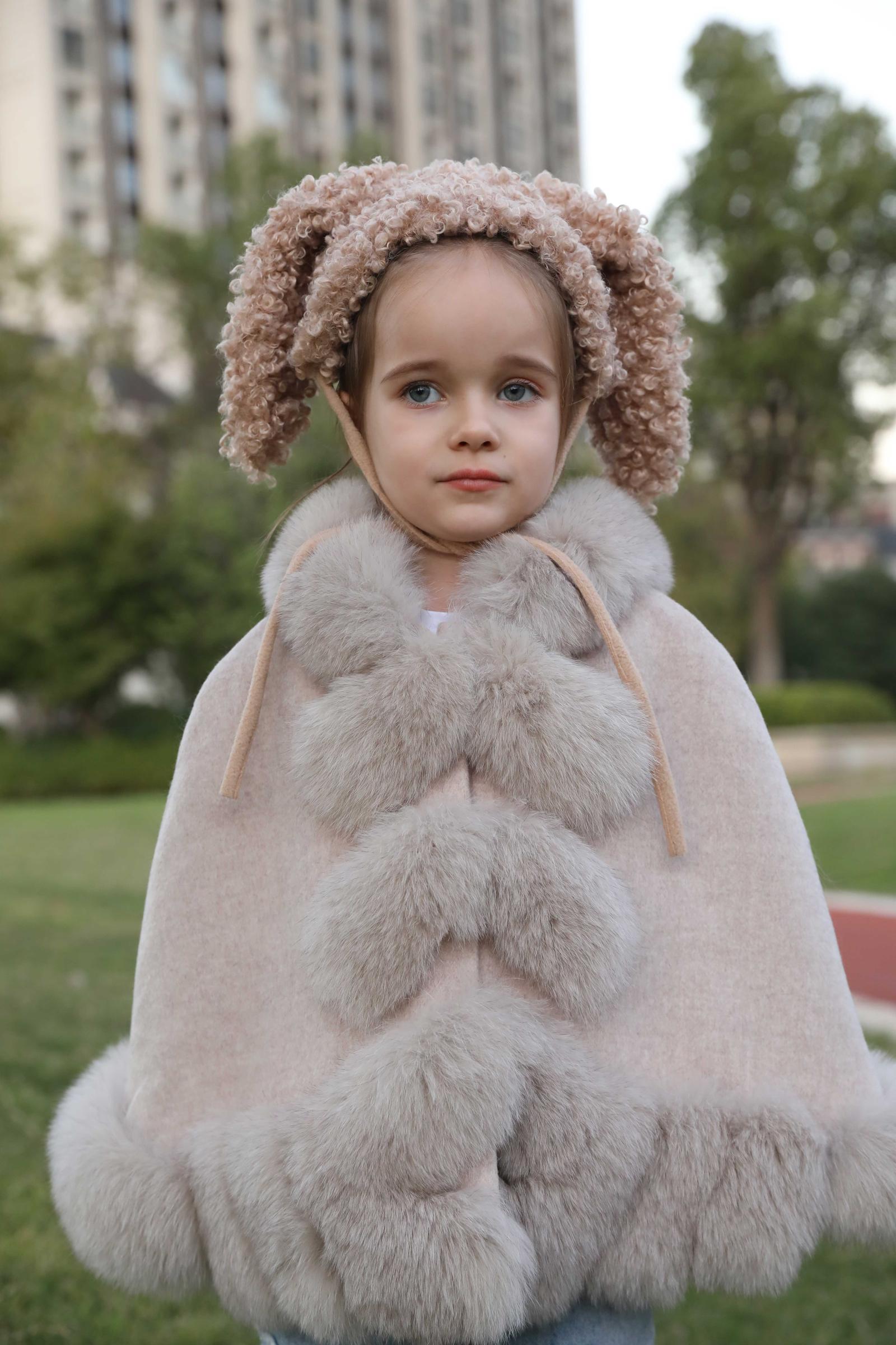Children's Rabbit Ears Lace-Up Hat - Janefur