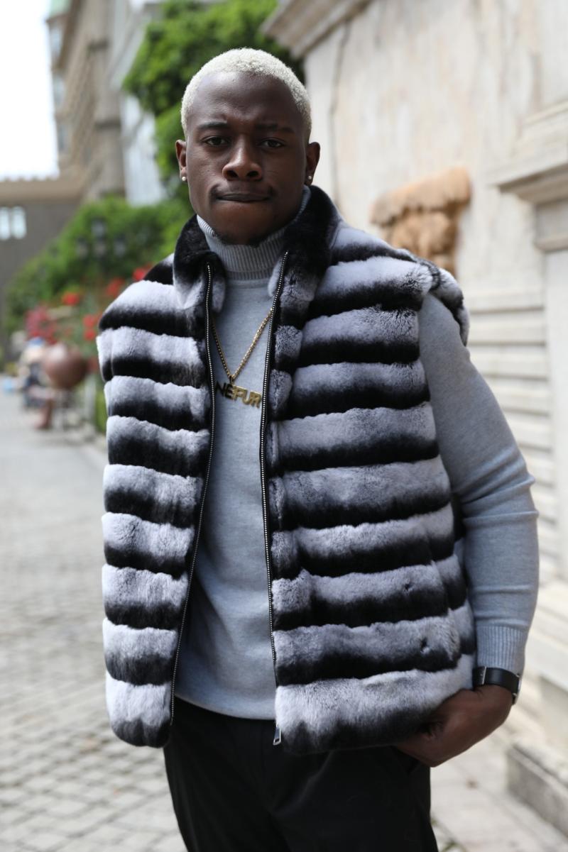 Men's Vest With Rabbit Fur Inspired By Totoro - Janefur